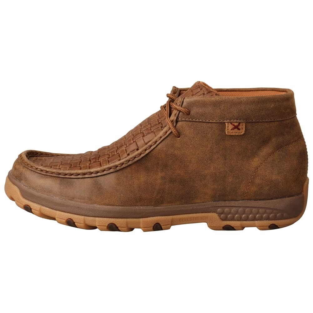 Twisted X Men’s Chukka Driving Moc, Moc Toe CellStretch Bomber & Chocolate 7.5 W