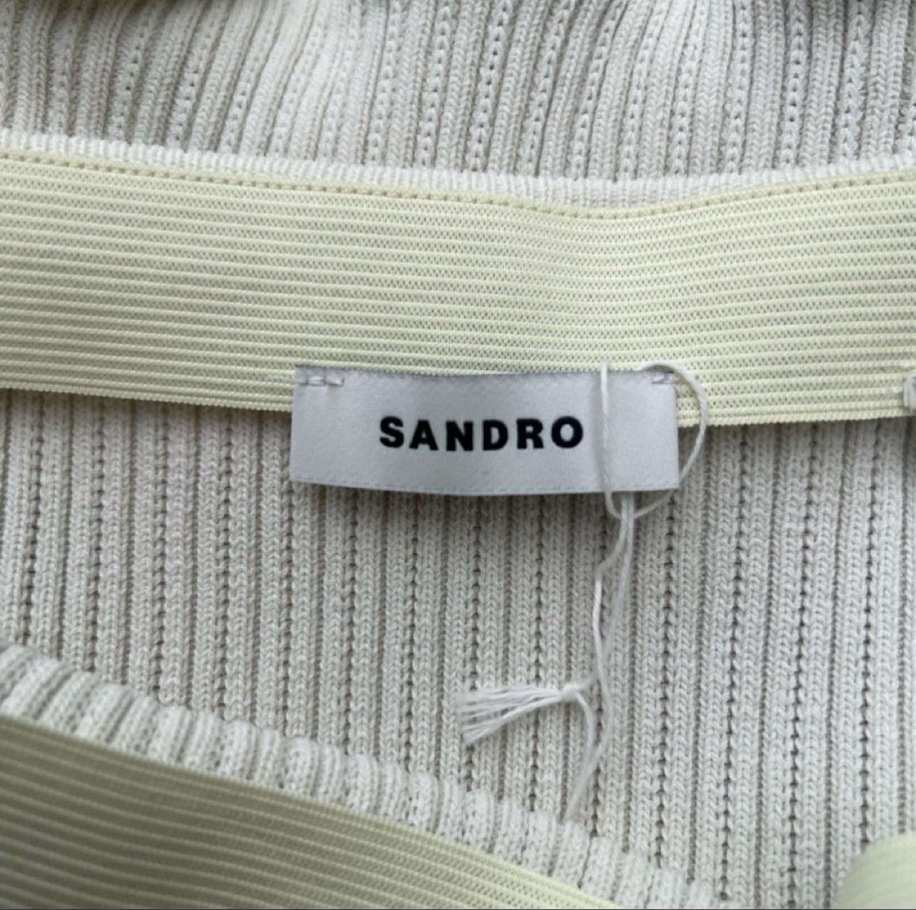 Sandro Ruffle-Trim Pastel Knitted Pencil Mini Skirt Size 38