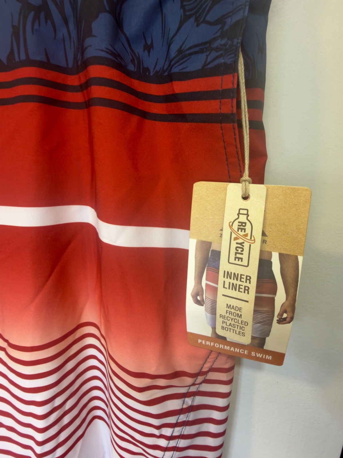 ZeroXposur Swim Trunks Short S Red White Blue UPF 50+ Quick Dry Lined