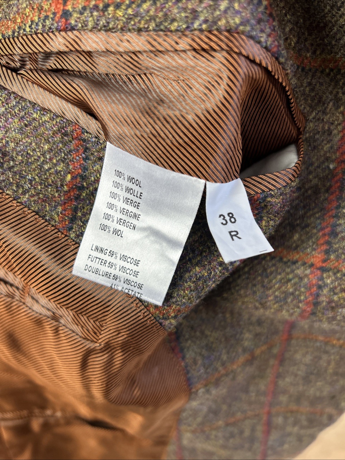 Ede & Ravenscroft 38R Windowpane Tweed English Suit 2 Pairs Trousers Savile Row