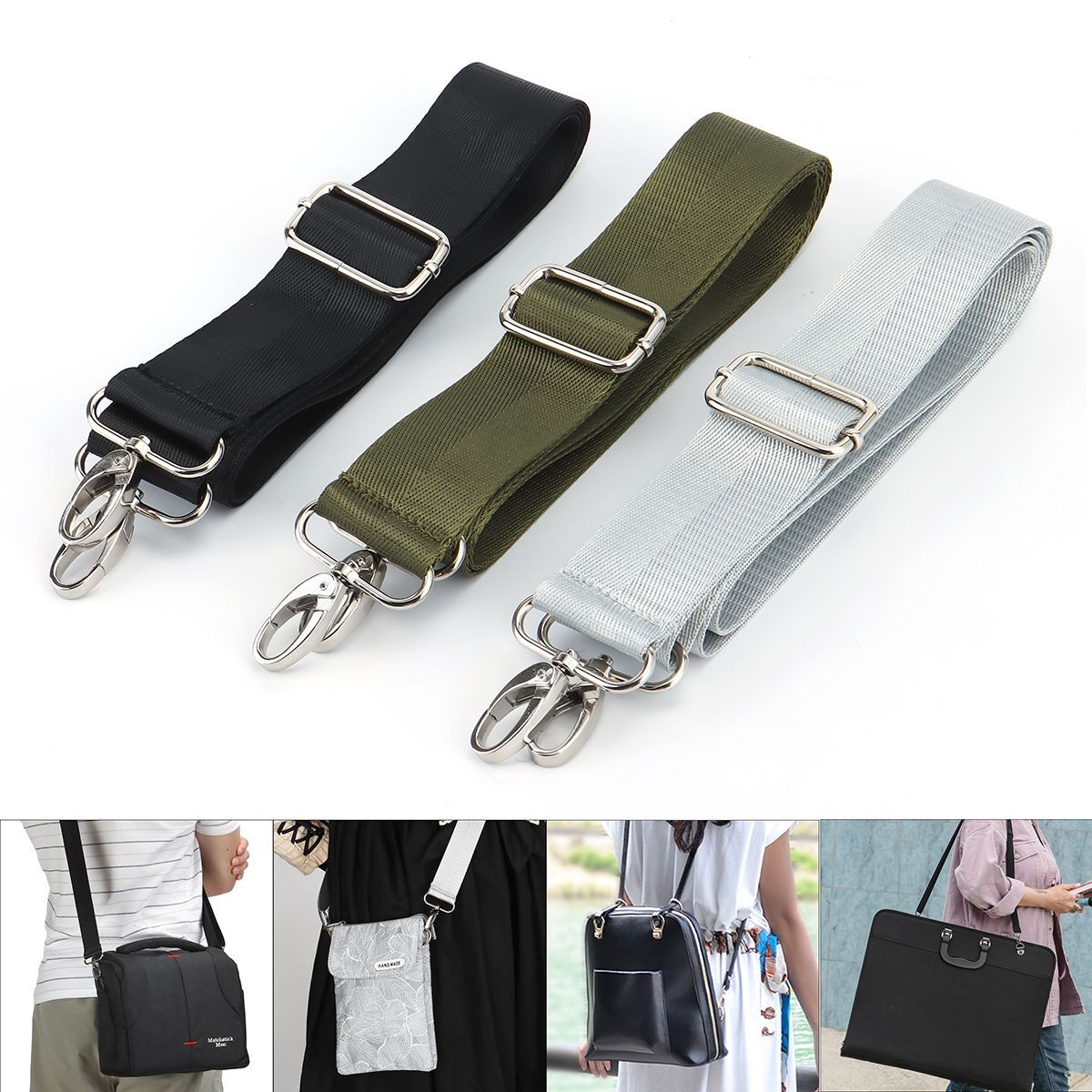 2 Canvas Shoulder Bag Belt Strap Crossbody Adjustable Replacement Handbag Handle
