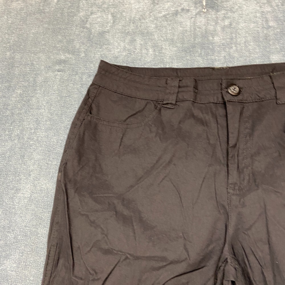 Eddie Bauer Rainier Capri Pants Womens 12 Brown Logo Utility Pockets Mid Rise