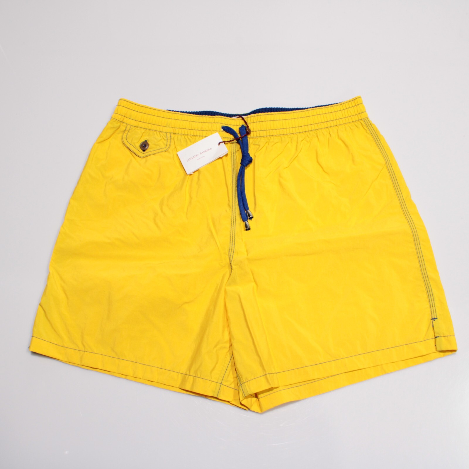 Luciano Barbera NWT Swimsuit Size 2XL US In Solid Yellow 100% Polyamide
