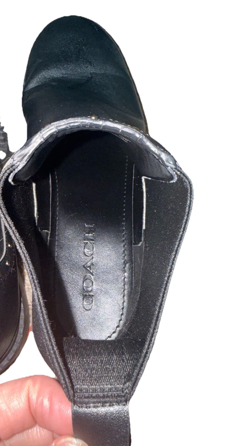 Coach Lory Studded Black Leather Ankle Chelsea Boots Women’s Size 7.5B C5773