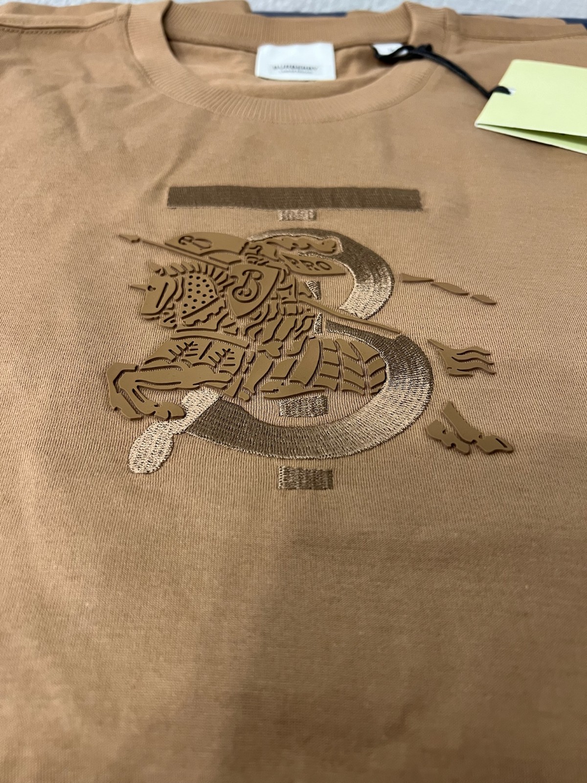 Burberry TB Monogram Embroidered Logo t shirt for men (L size) new