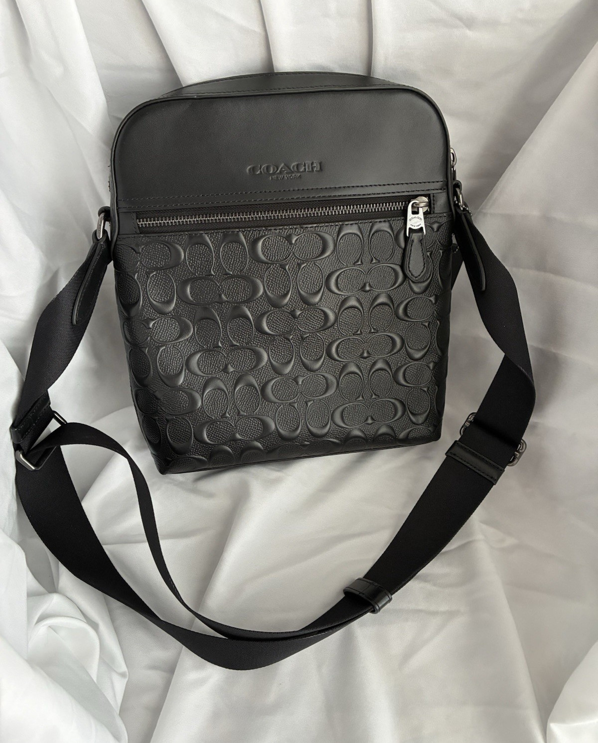 Coach Black Houston Flight Bag Adjustable Strap Crossbody