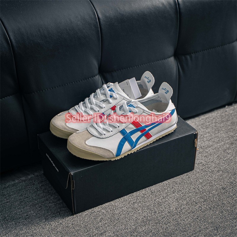 2026 Onitsuka Tiger MEXICO 66 White Blue Red DL408-0146 for Mens Womens