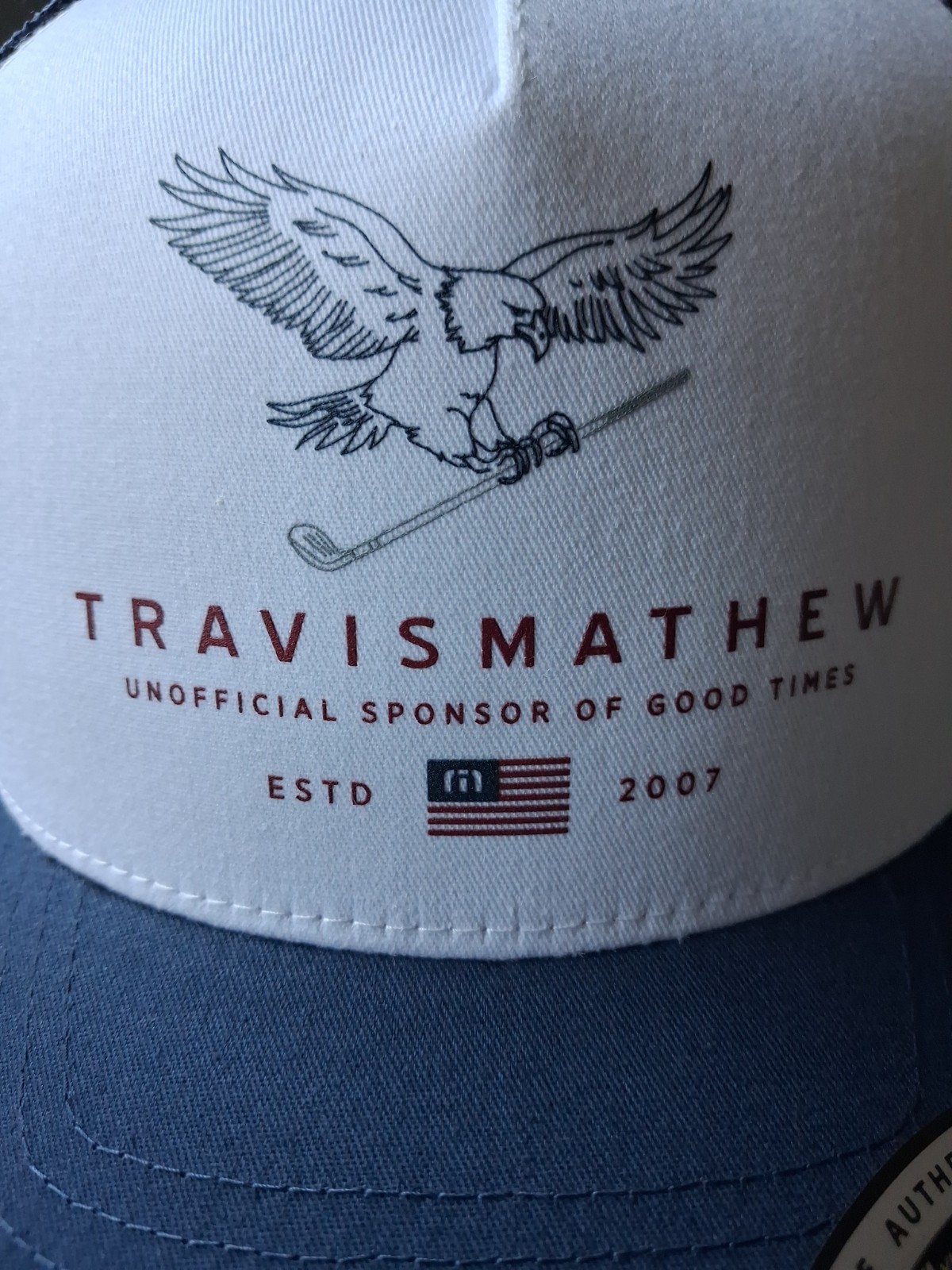 Brand New SNAPBACK- EAGLE – GOLF- Travis Mathew- NAVY – WHITE- RED -California