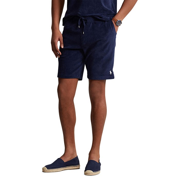 Polo Ralph Lauren Drawstring Shorts Men’s Small Newport Navy 7.75 Inch Terry