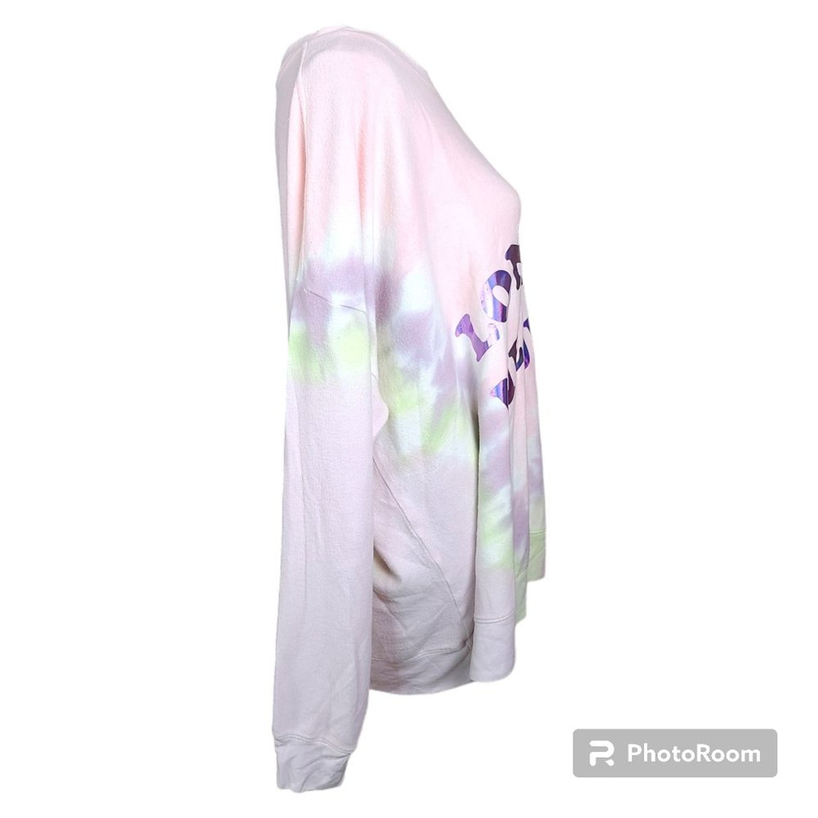 WILDFOX Size Medium Powder Pink Tie-Dye Lonely Hearts Club Sweatshirt NWT