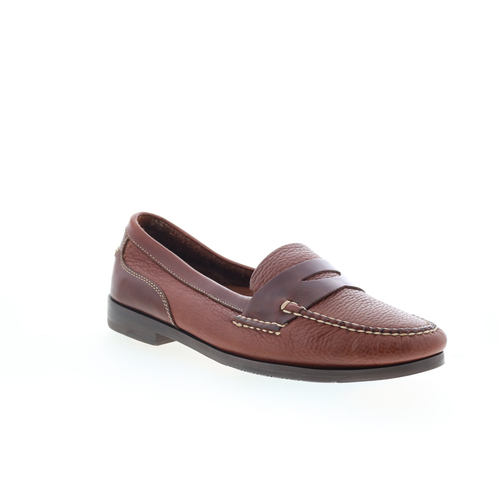 T.B. Phelps Marco 523-30 Mens Brown Leather Loafers & Slip Ons Penny Shoes