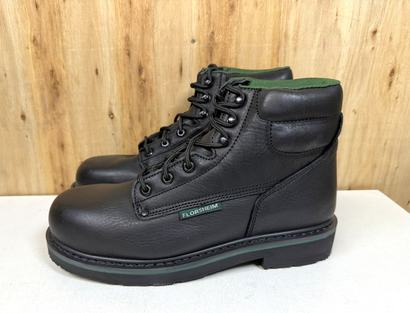 Florsheim Utility Steel Toe Work Boots Men’s SIZE 9.5 EXTRA WIDE Leather FE675 z