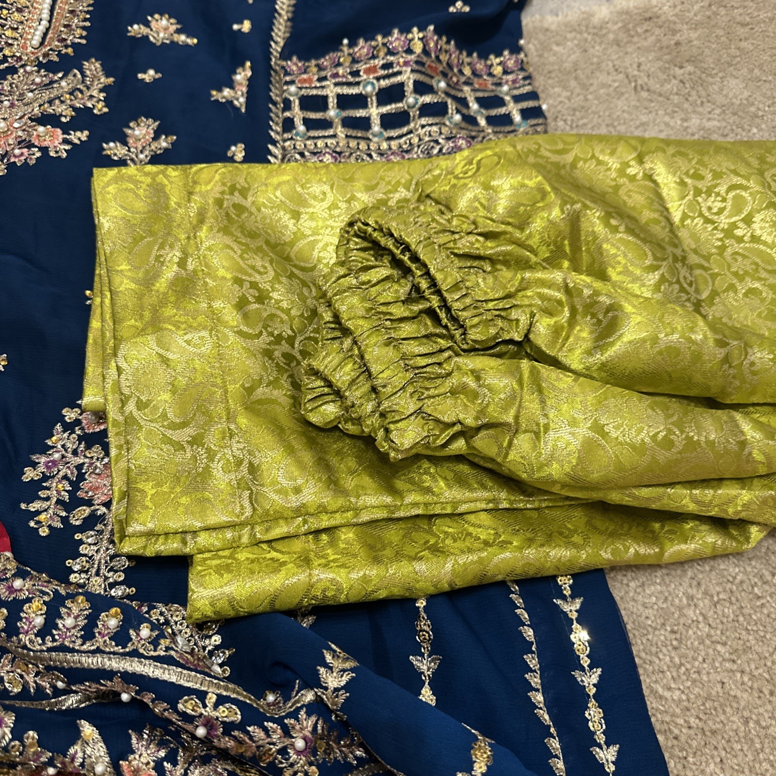 Pakistani Indian Shalwar Kameez Chiffon Duppata Bust 48:49 fully lined
