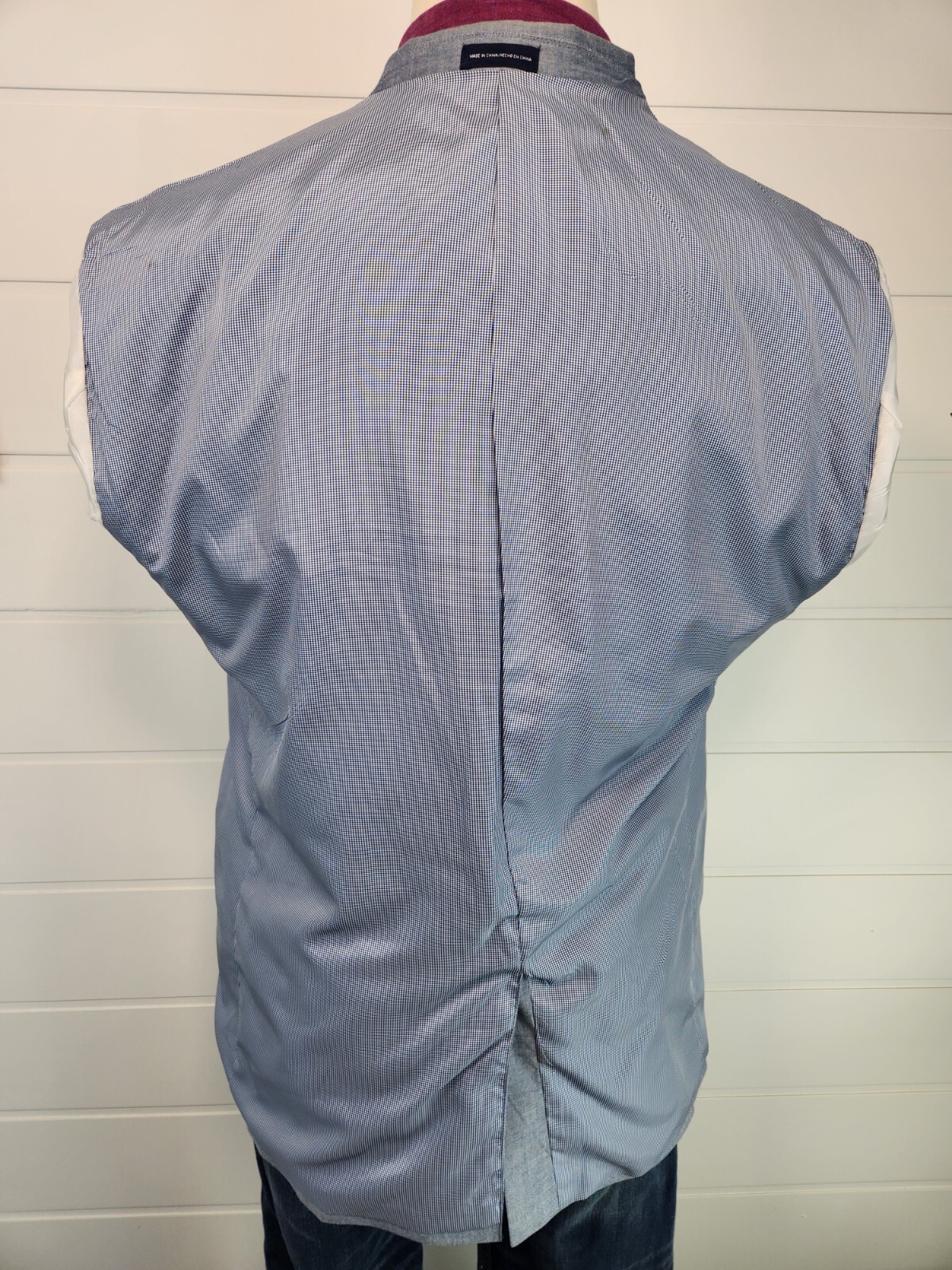 Stafford Mens Two Button Classic Fit Blazer Jacket Blue Cotton Birdseye Size 46R