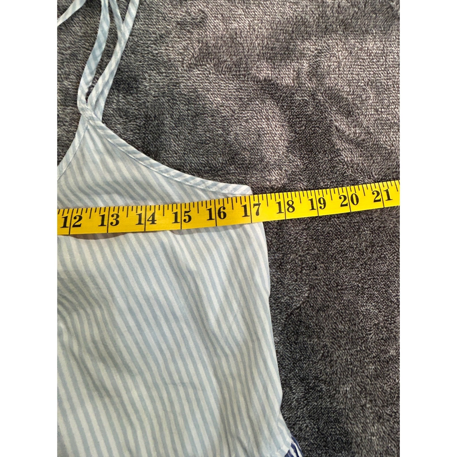 Free Assembly Womens Blue White Striped Tiered Maxi Dress Cotton Medium