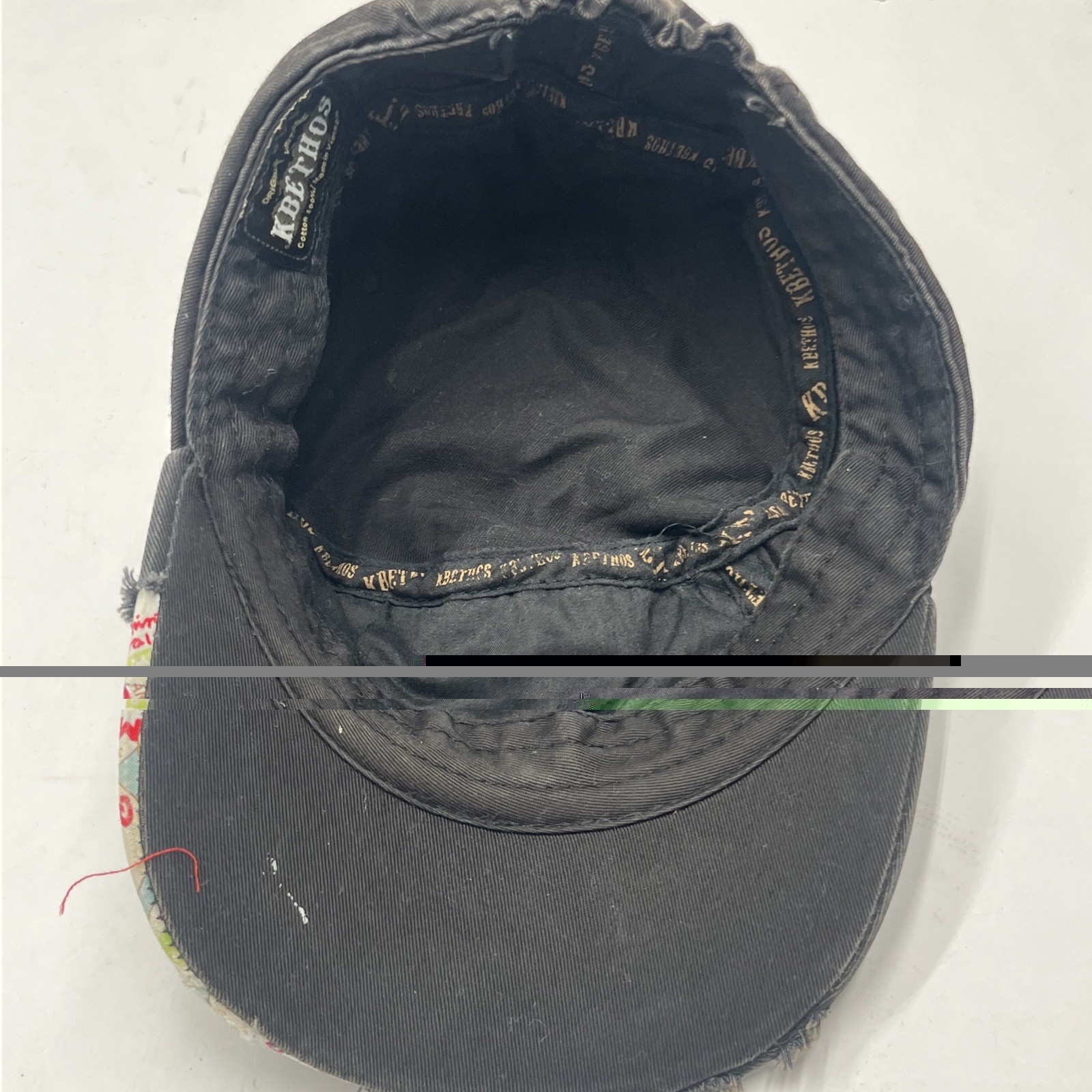 Kbethos Y2K Style Cap Peace Sign Rhinesones Distressed Style
