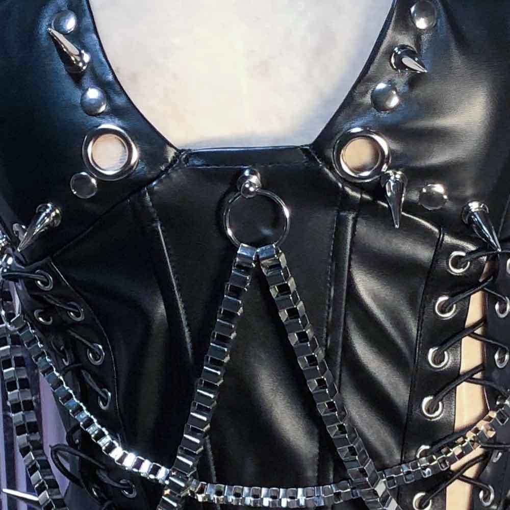 Goth Tops Women’s Emo Clothing Y2K Spiked Gothic Tank Punk Rock Clothes Grunge