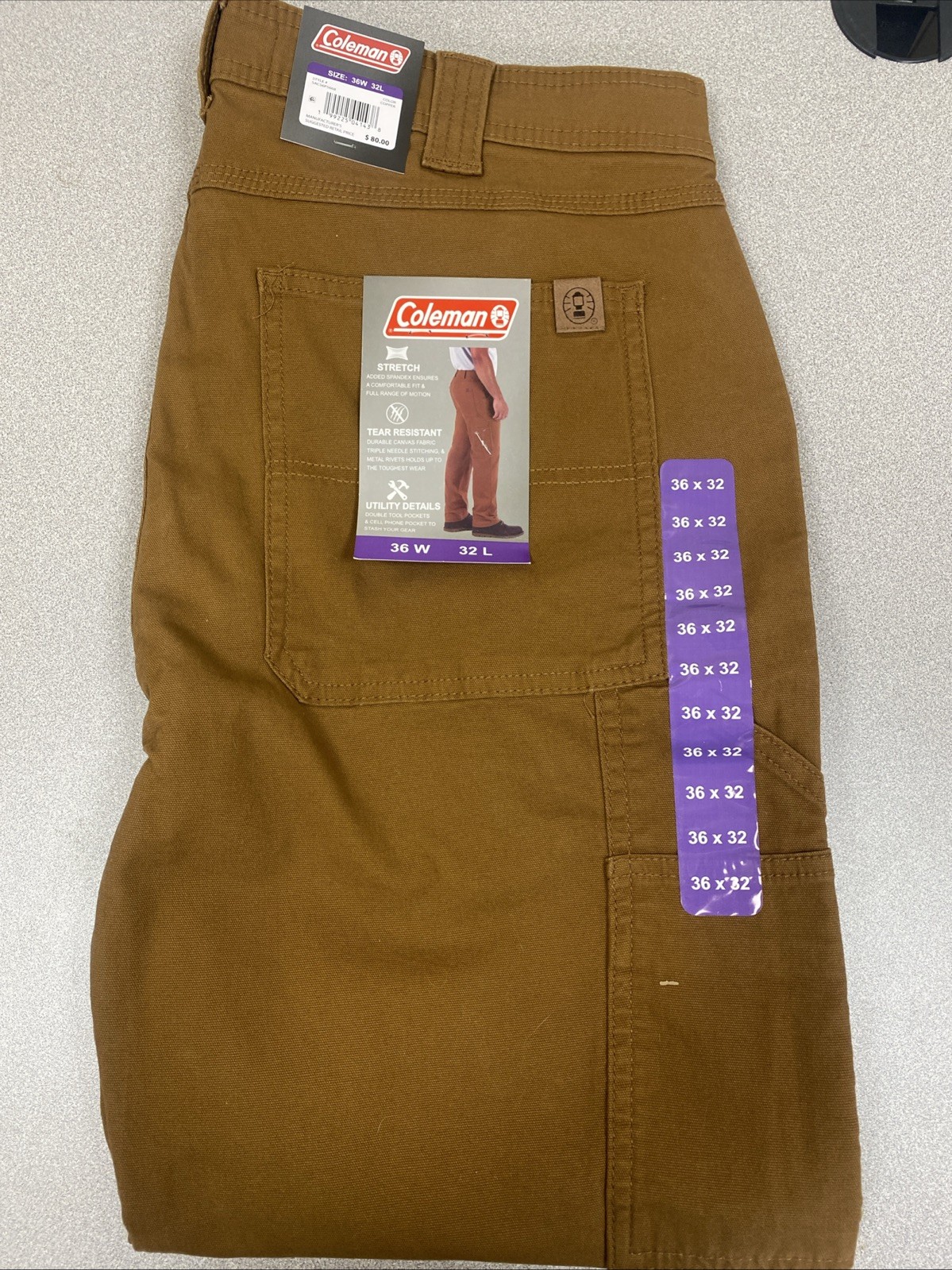 Coleman Men’s Utility Work Pant Size Assorted Sizes 2 Colors NWT