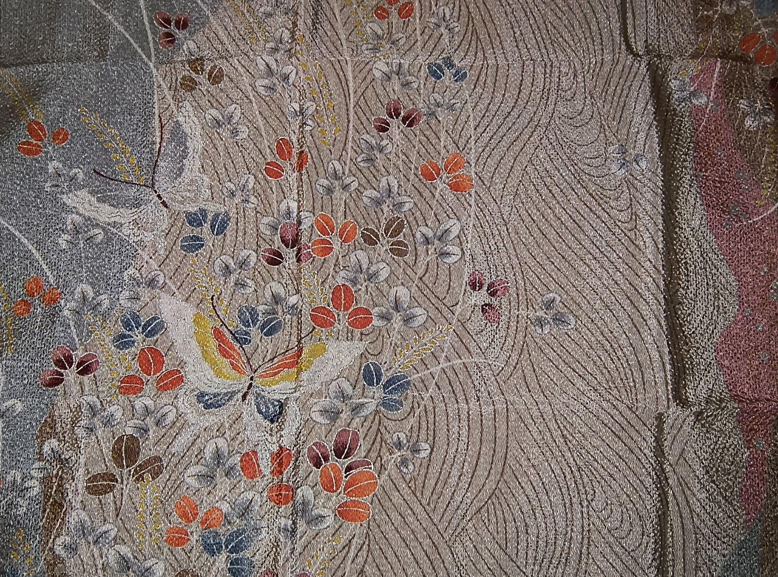 Stunning Scarf w/Flowers- Butterfly Motif (Japan)