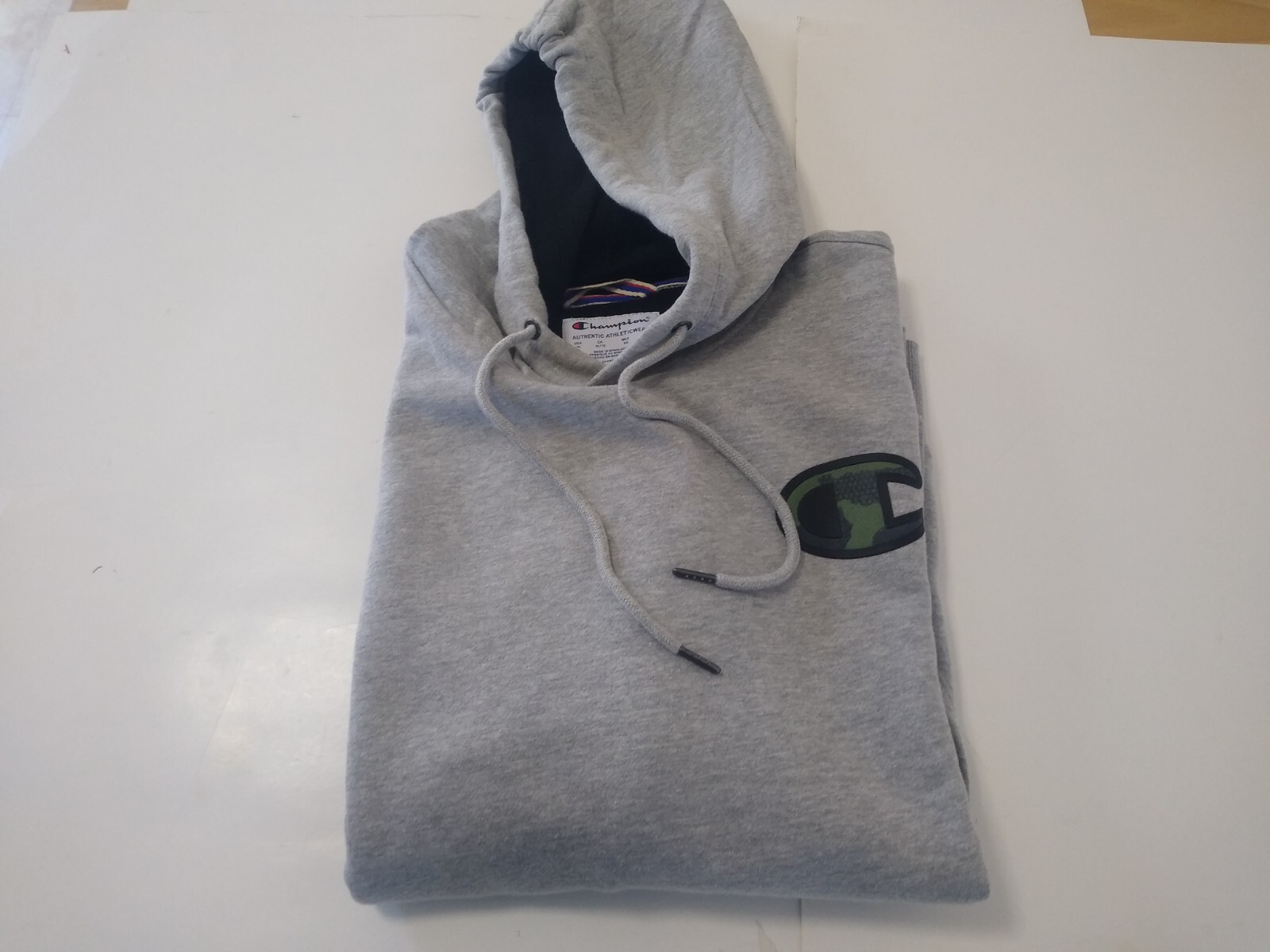 Champion powerblend graphic pullover hoodie mens XL oxford grey