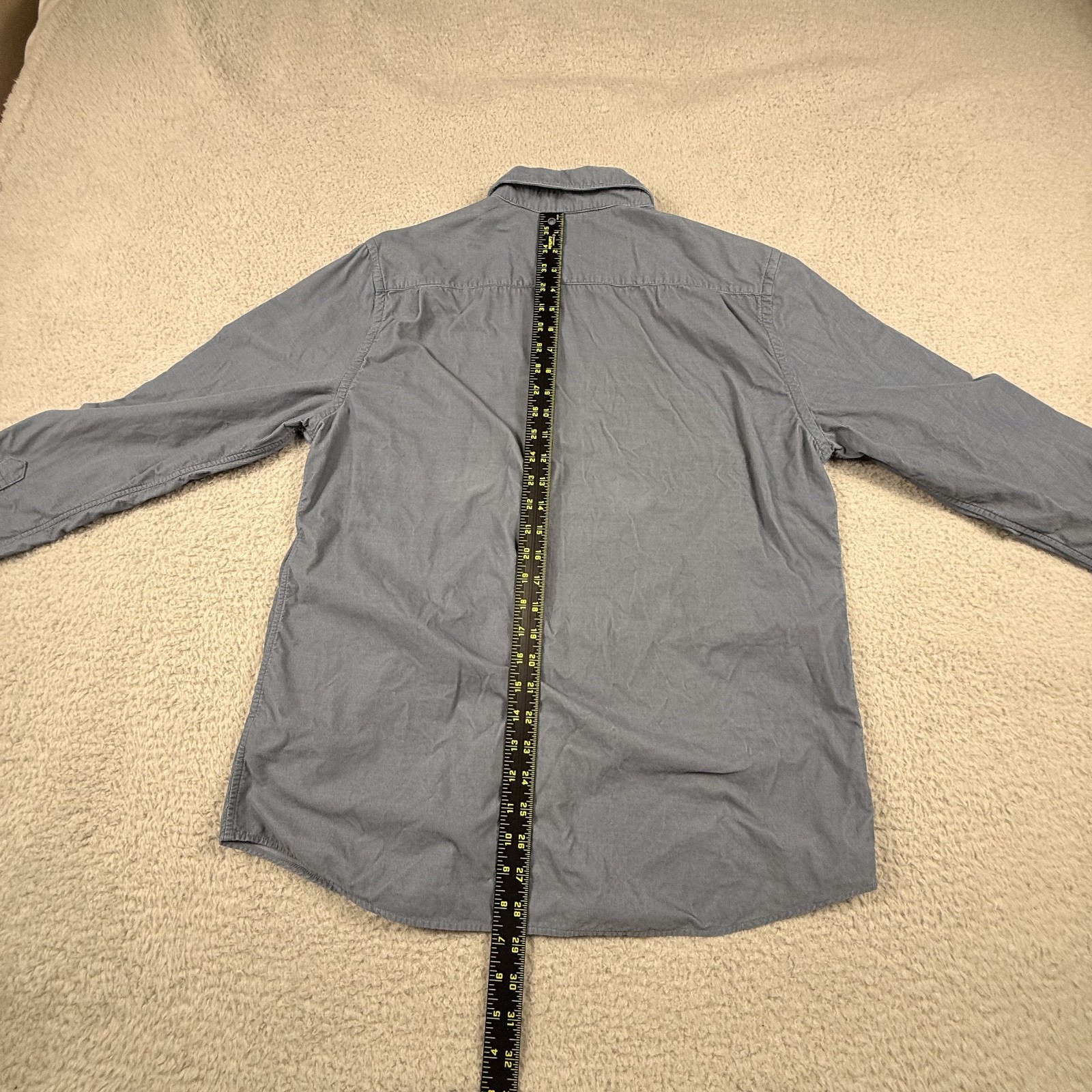 Faherty Shirt Men Large Blue Coruroy Needle Micro Cord Button Outdoor Beach READ