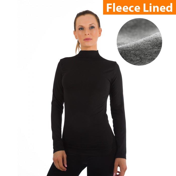 Winter Fleece Warm Mock Neck Long Sleeve Shirt Turtleneck Slim Fit Tee Shirt