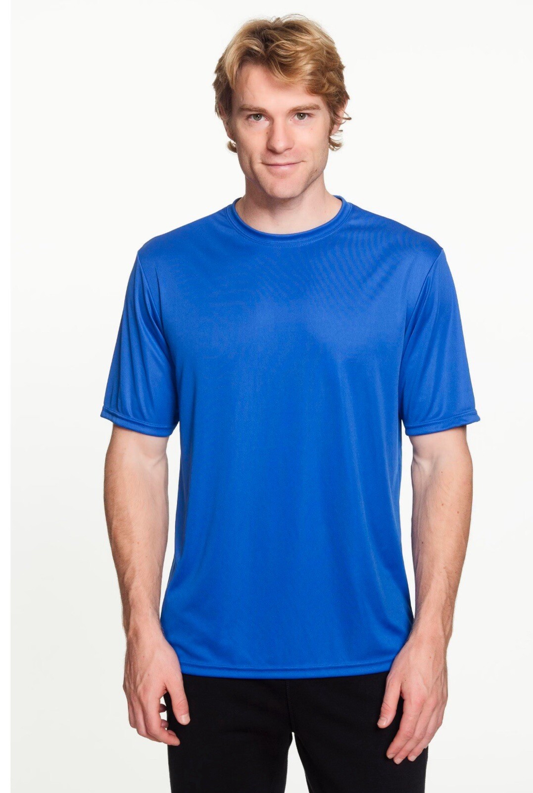 A4 N3142 Mens Short Sleeve DriFit Cooling Performance Shirt Small Royal Blue New
