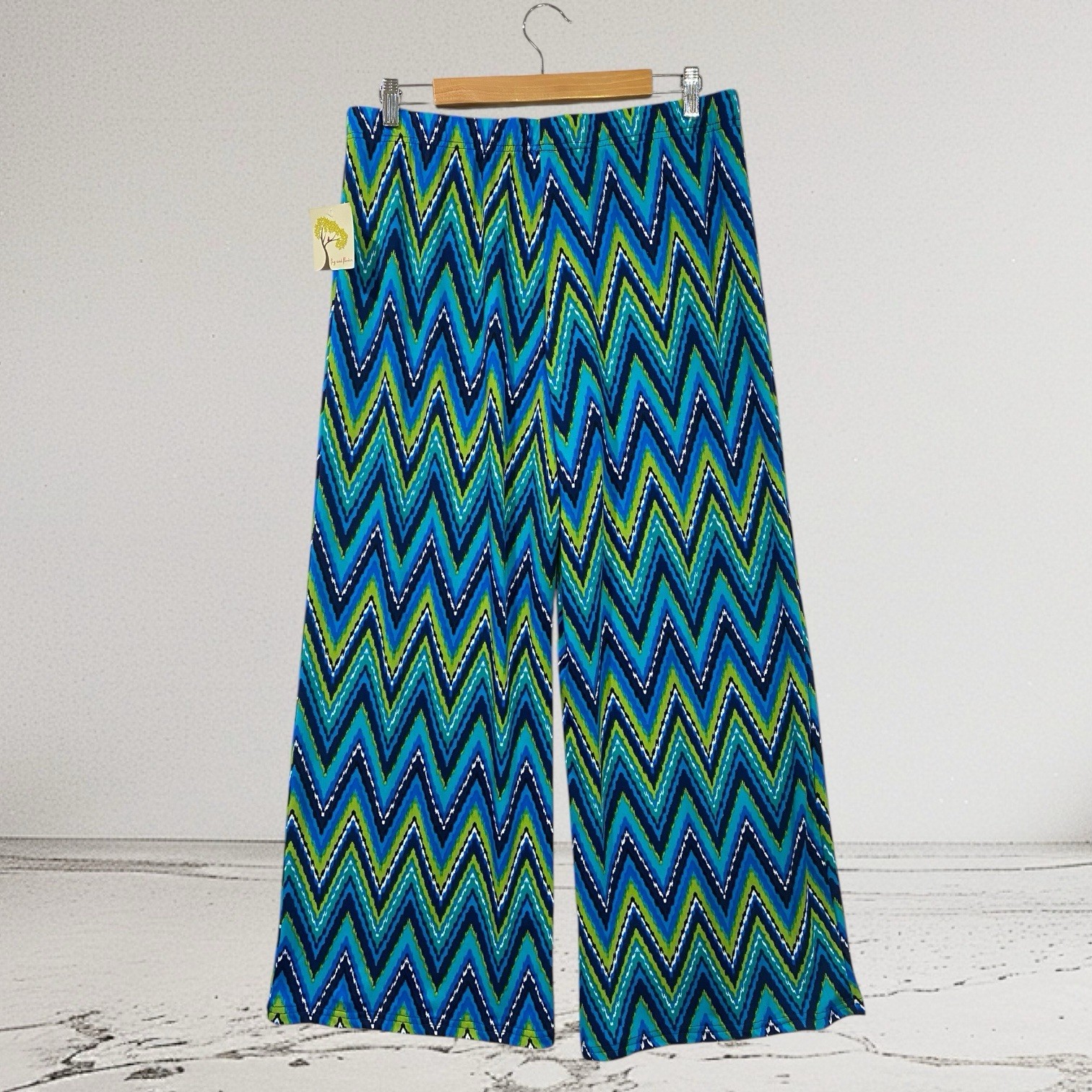 Fig And Flower Womens Wide Leg Pants Size Large Pull On Stretch Boho Chic NWT