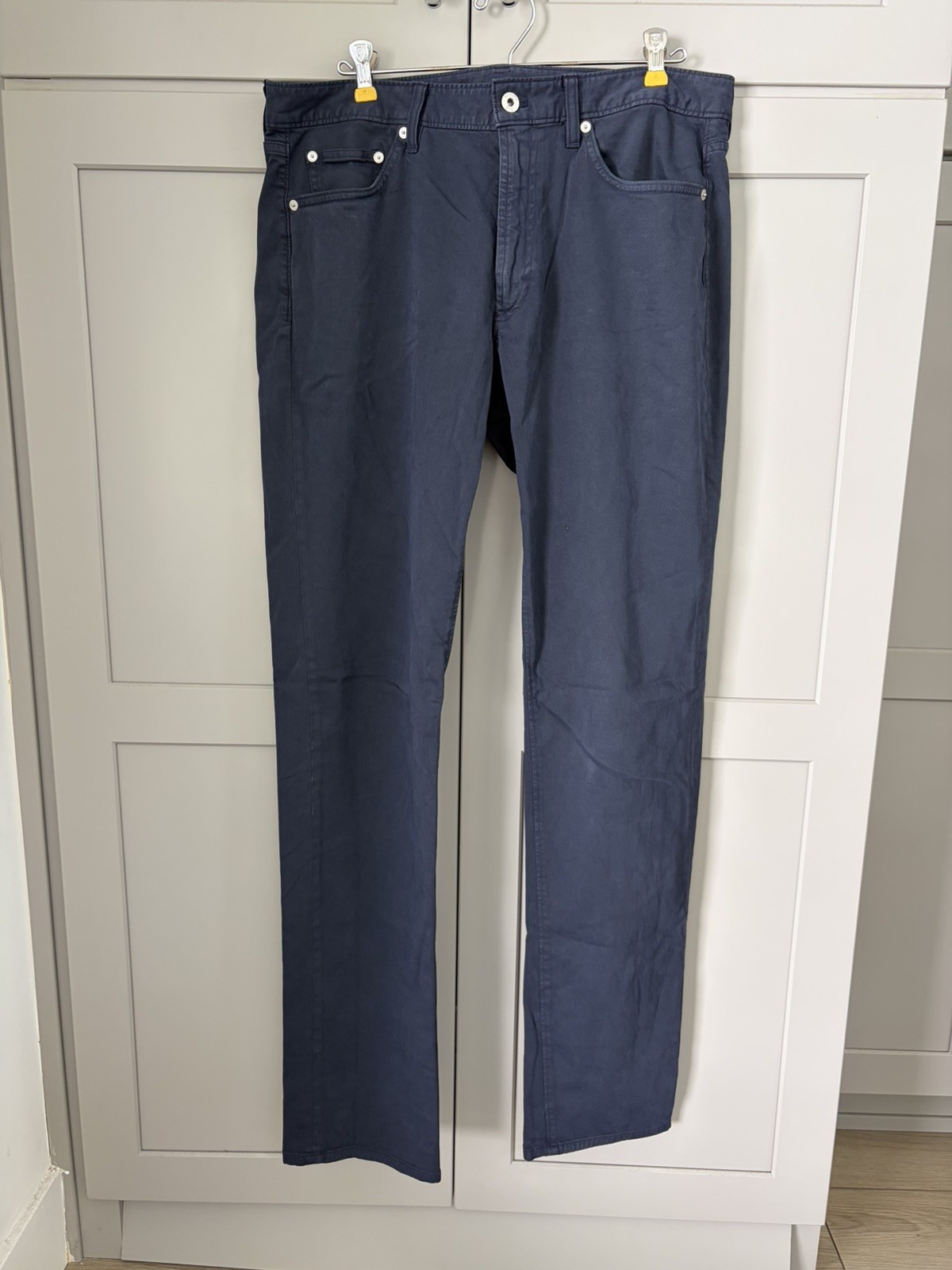 Bonobos Italian Brushed 5-Pocket Pants 34×36 Slim Fit Dark Navy Blue Mint