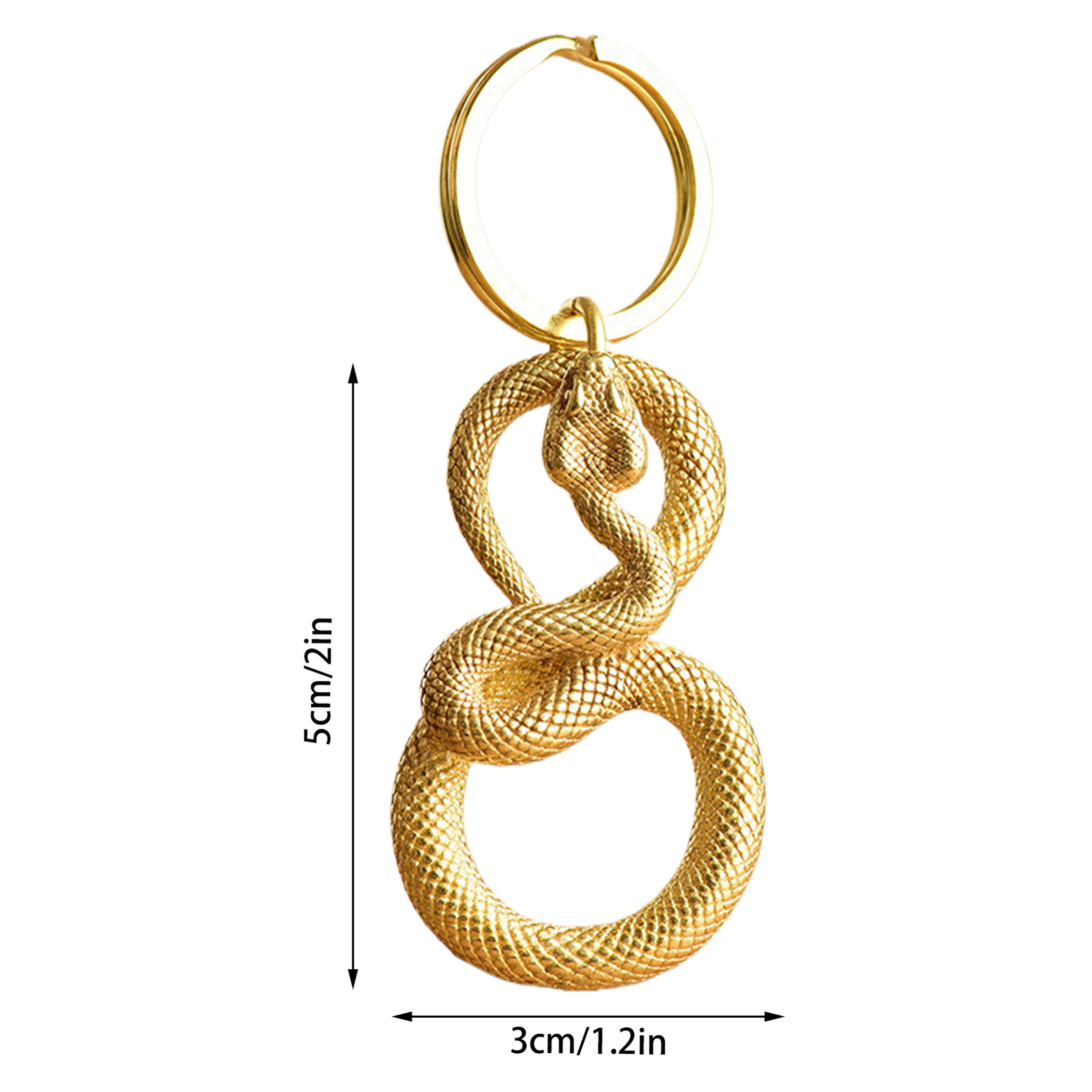 Brass Animal Snake Ornament Key Ring 2025 Chinese Snake Year Hangable Ornament