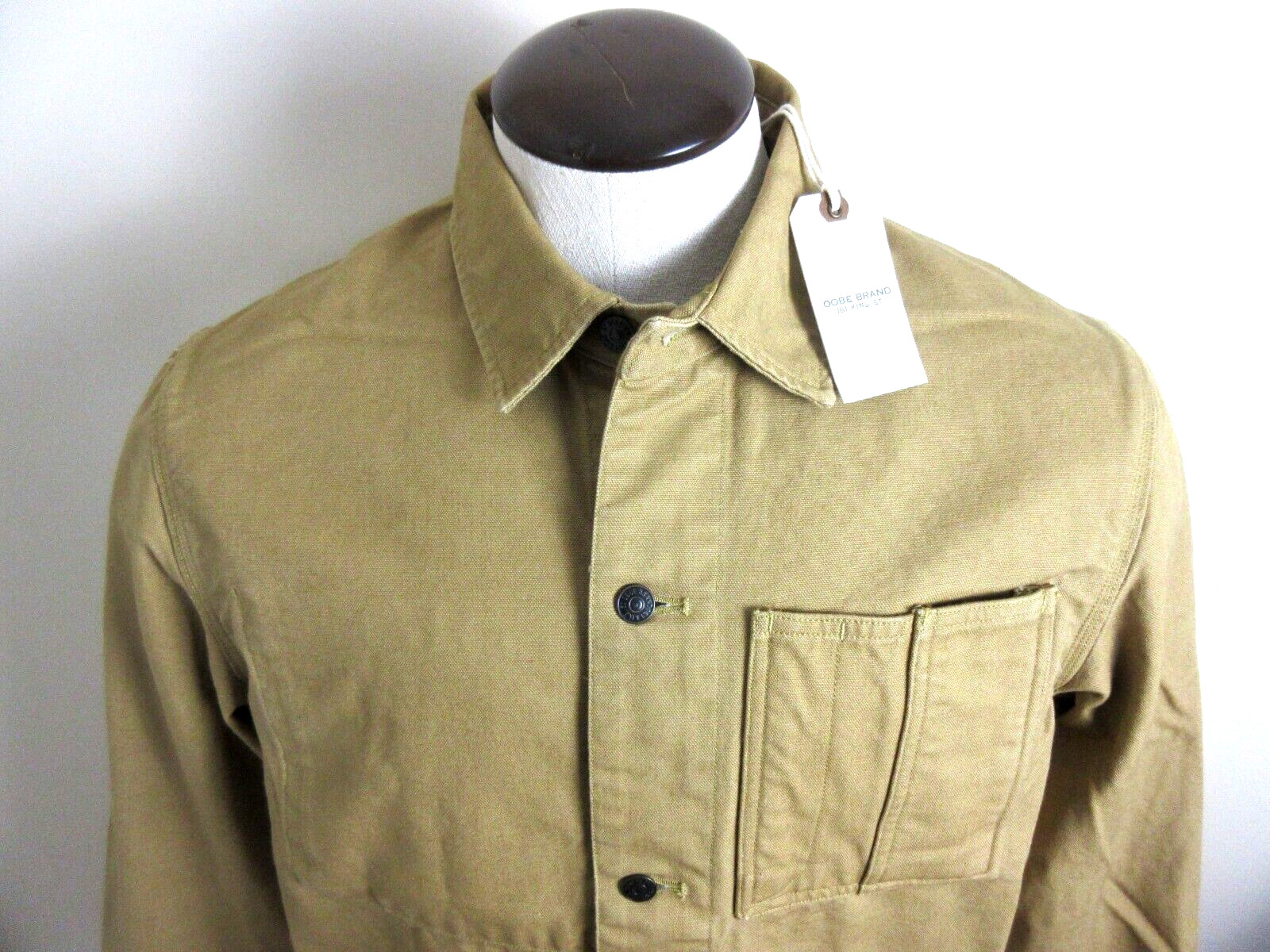 Men’s OOBE Brand Canvas Cotton Chore Coat Buckwheat Brown NWT Free Ship