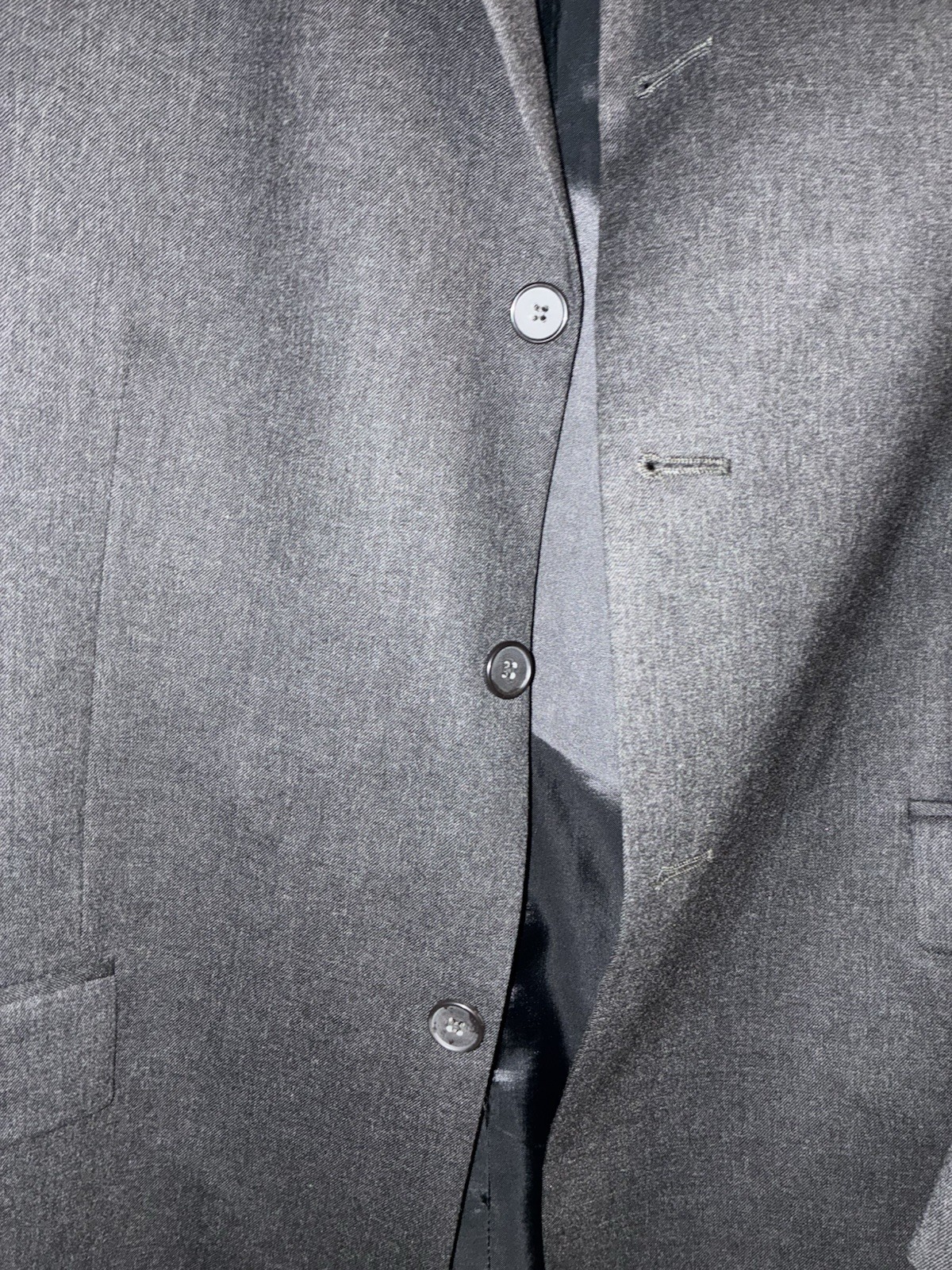 Perry Ellis Portfolio Blazer Mens 46L Pinstripe Wool Double Breasted Suit Jacket