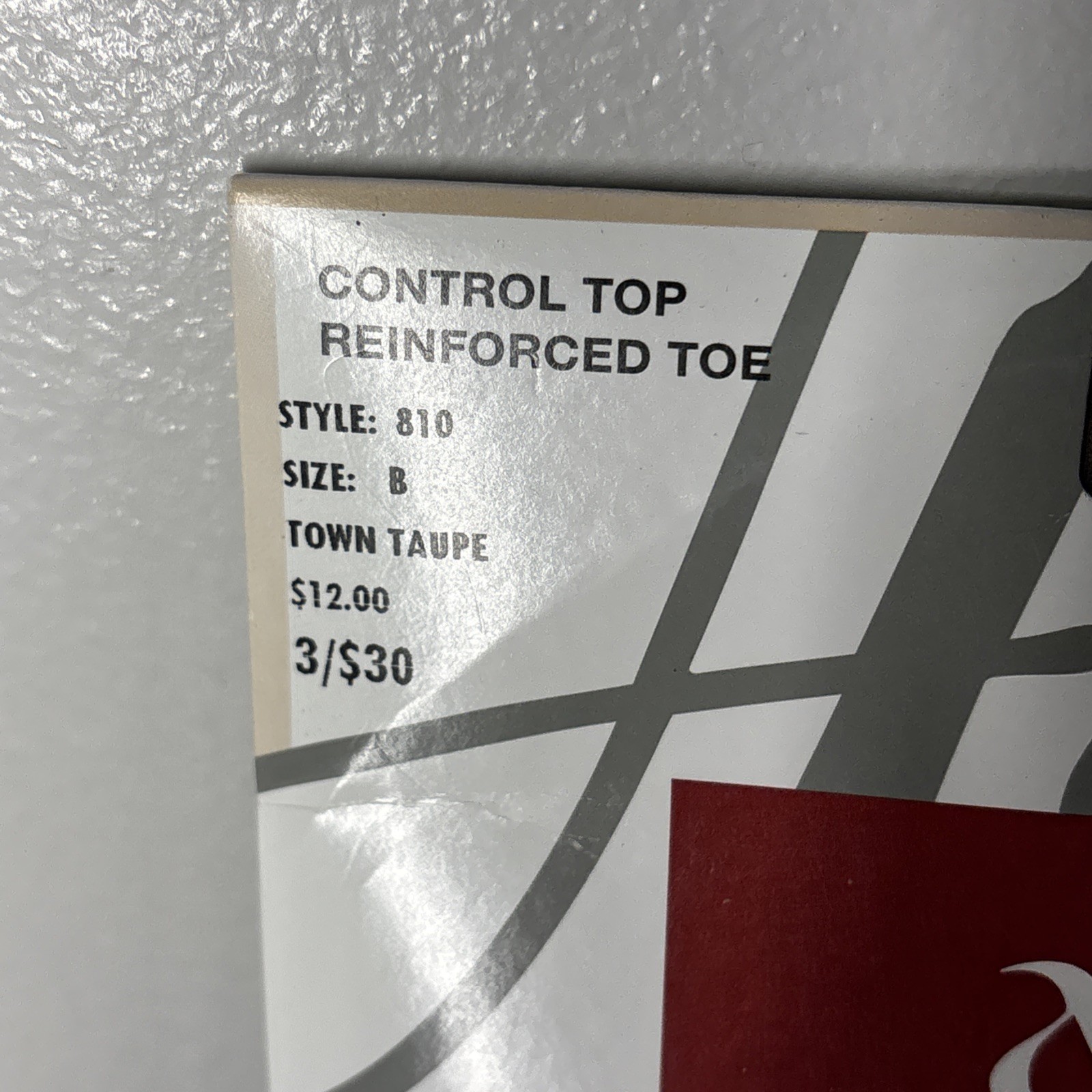 Hanes 810 Alive Full Support Control Top Pantyhose town taupe size B