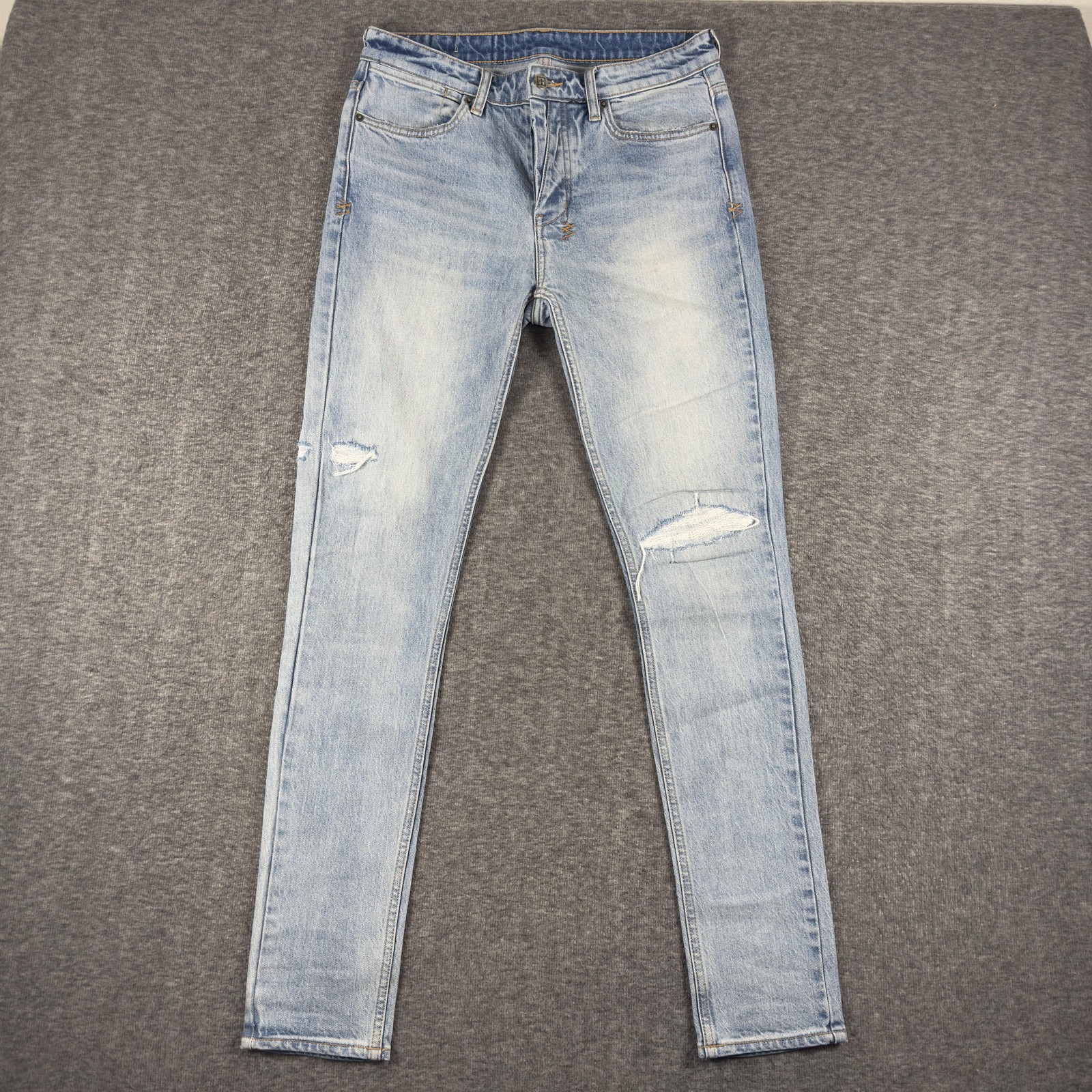 Ksubi Jeans Mens 31×32 Van Winkle The Streets Stitched Blue Distressed Light