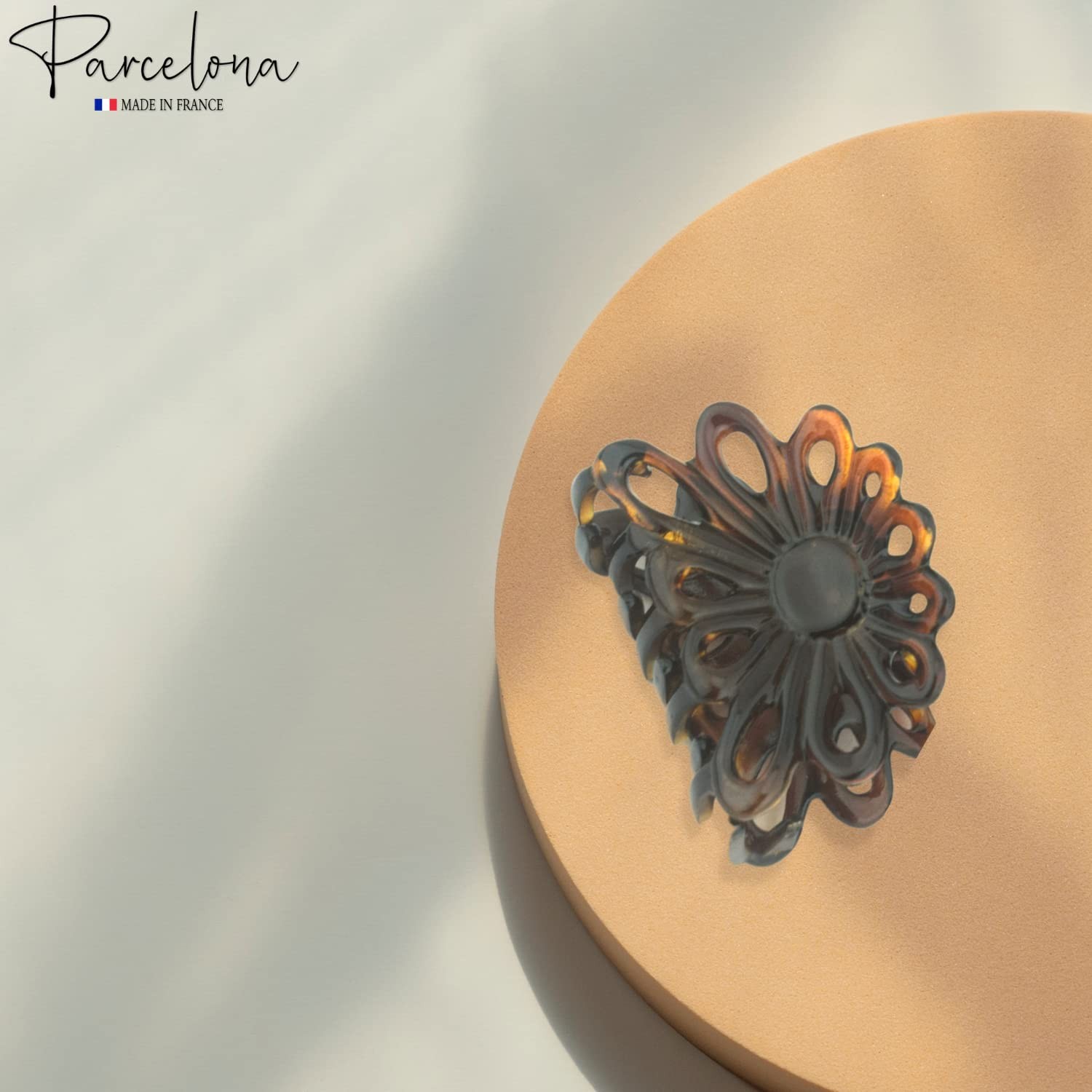 Parcelona French Plume Small Cellulose Jaw Hair Claw for Women and Girls
