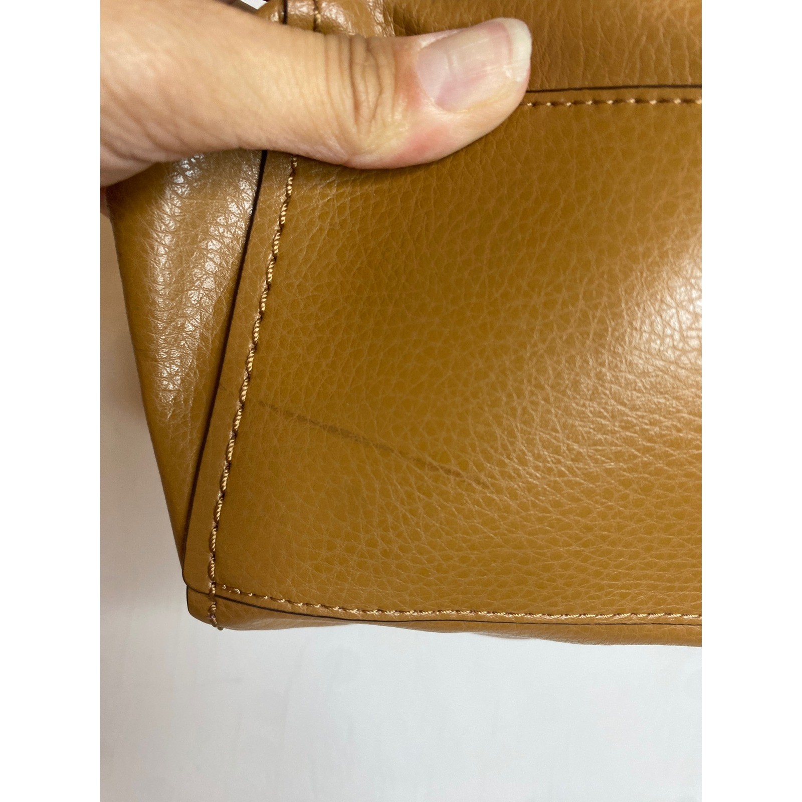 Coach Derby Tote Bag Purse Saddle Brown Pebbled Leather Womens F58660 Office