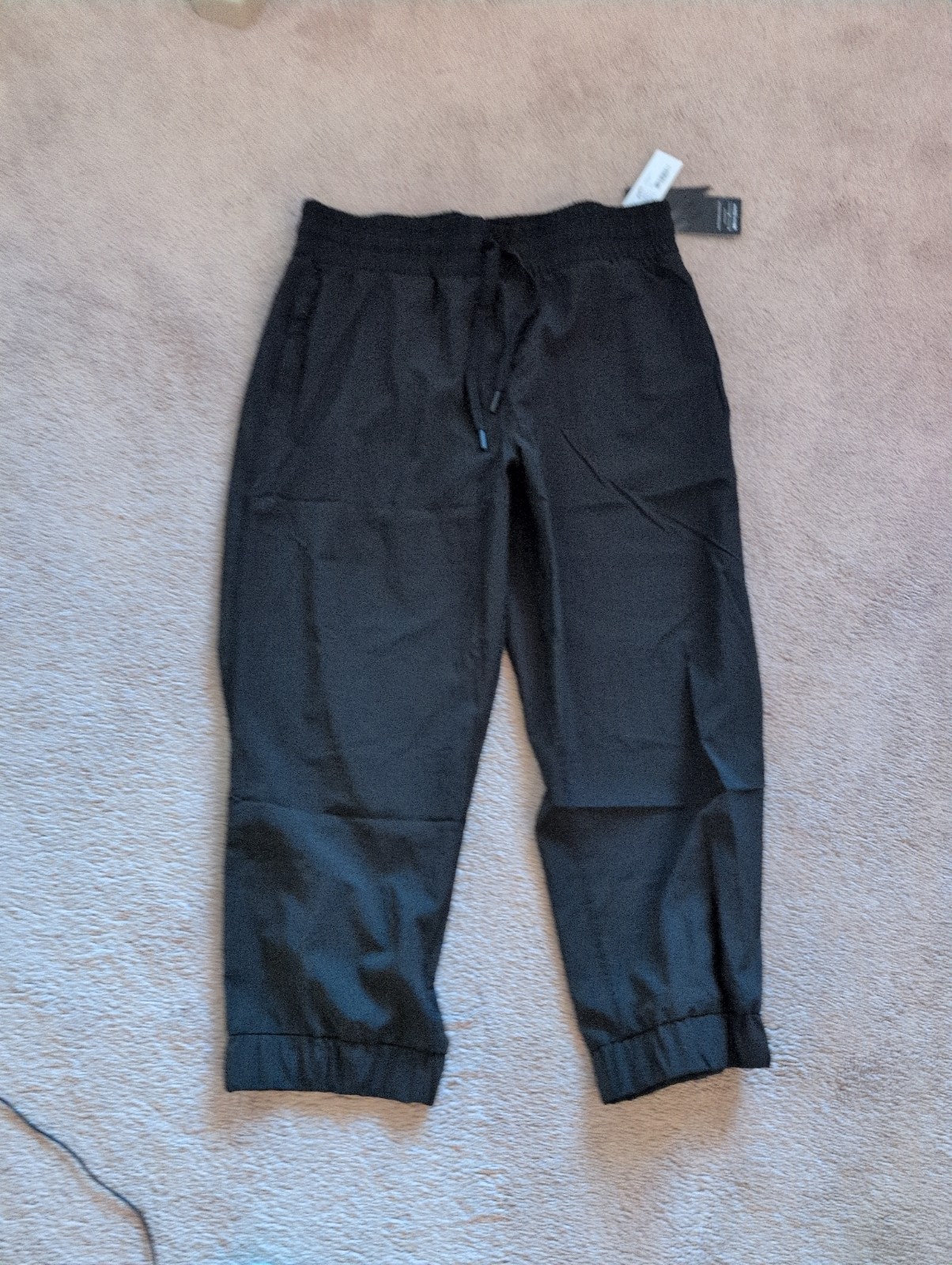 Kyodan Black Capri Pants G/L Polyester/Spandex Drawstring Stretch NWT Free Ship
