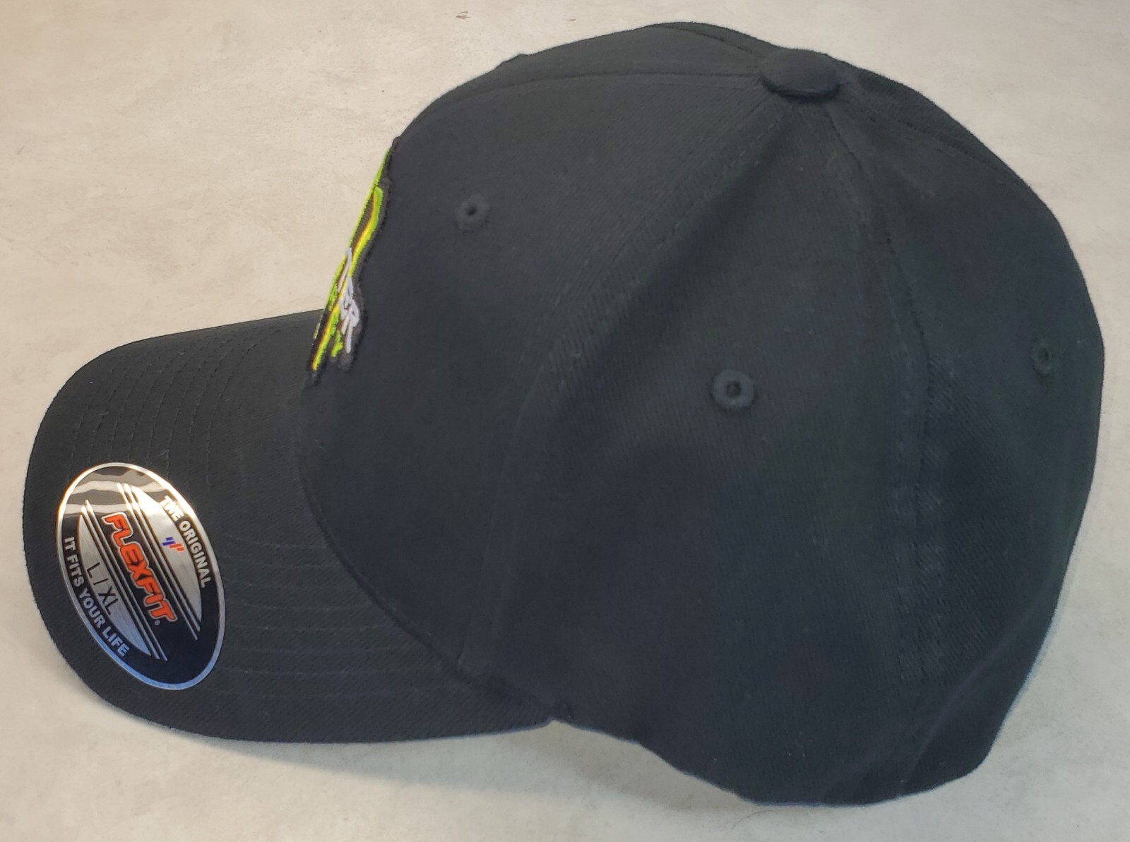 Monster Energy Patch Flexfit 6377 Brushed Twill Hat / Black L/XL 7 1/8″ – 7 5/8″