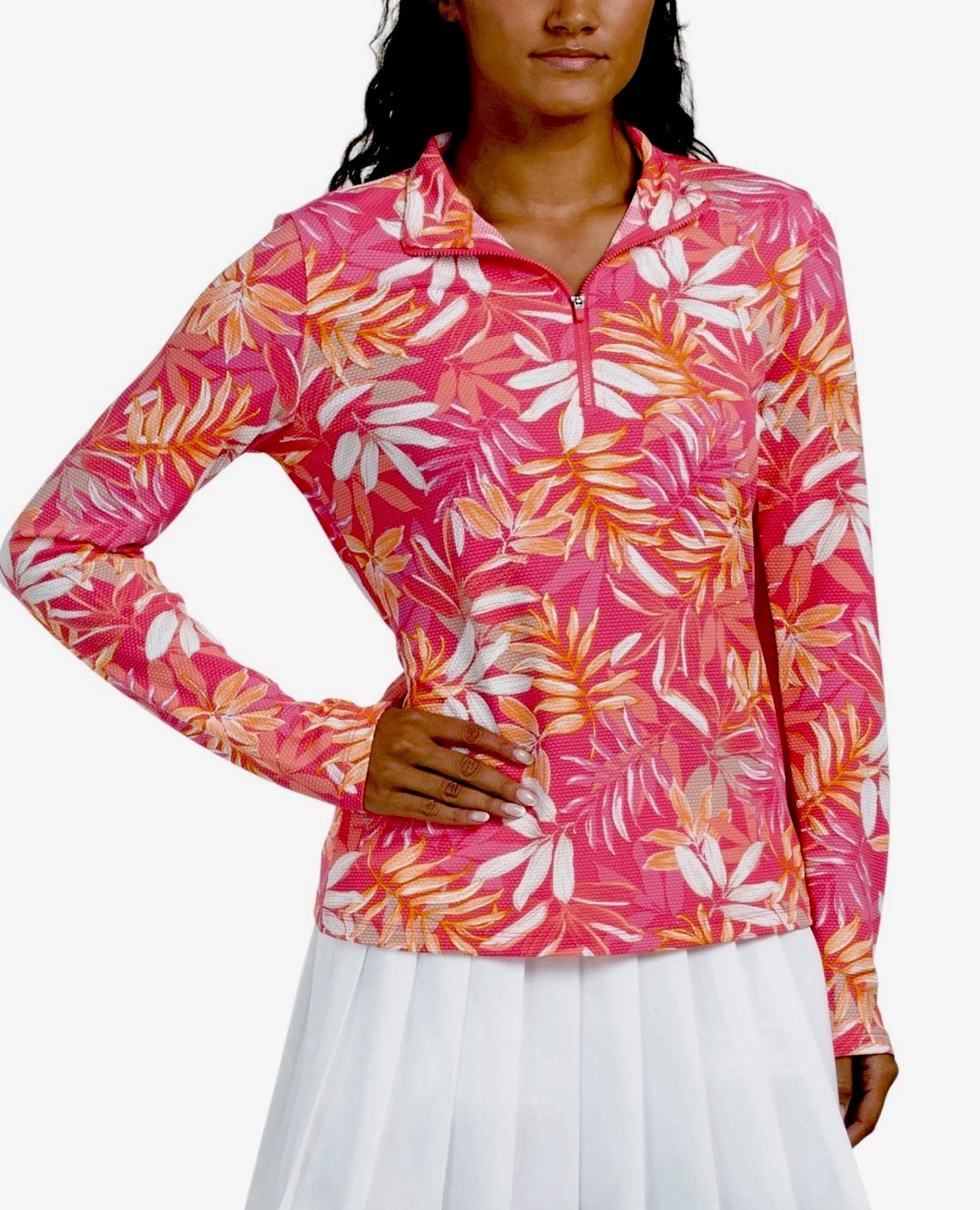 Tommy Bahama Golf Tennis Zip Jacket Pullover XS S M L XL Pink Orange Mesh T4