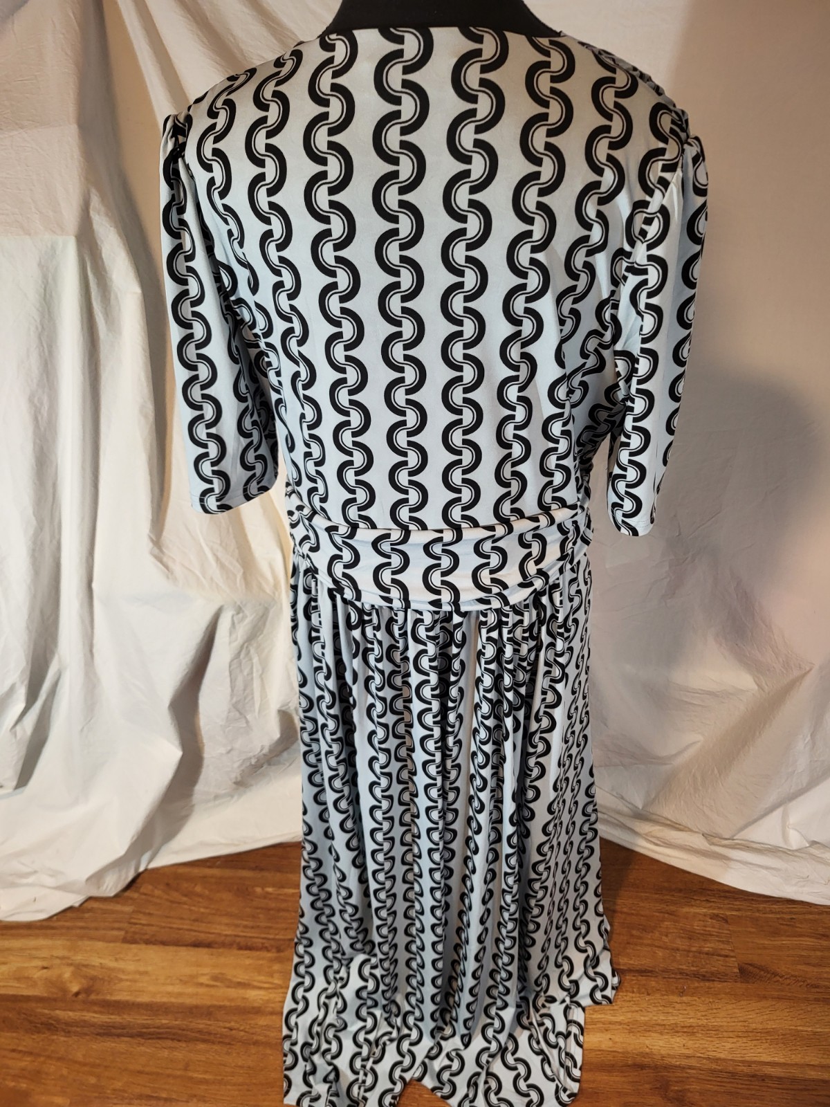 Jolie Moi Size 16 Geometric Blue S/S Dress