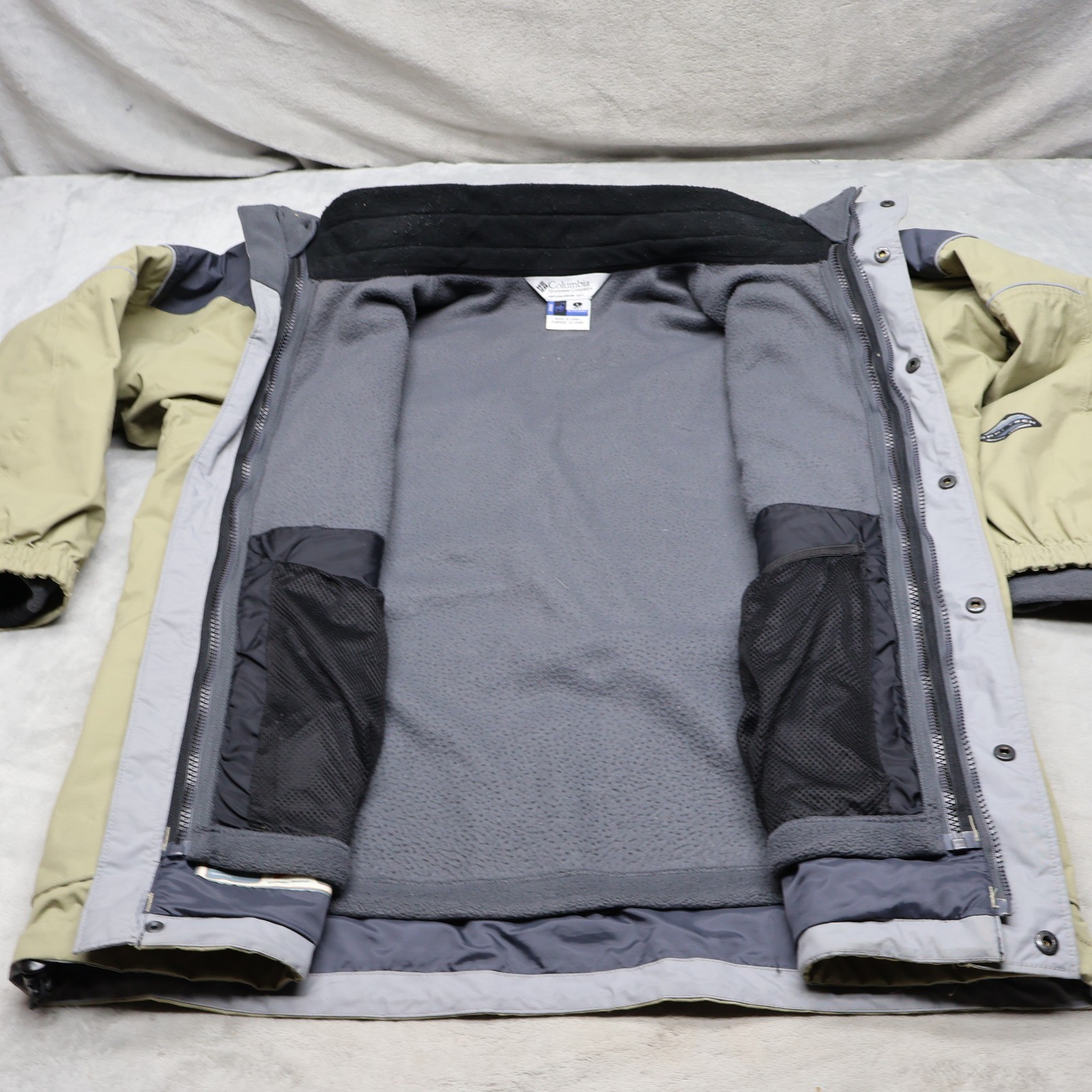 Columbia Jacket Mens Large Gray Waterproof Full Zip Removable Fleece Liner 3in1