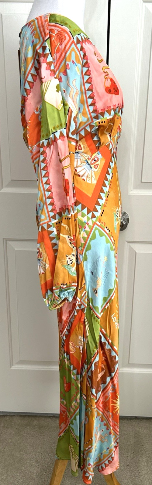 NWT Never Fully Dressed size 6 orange pink long sleeve fit & flare Dress $210