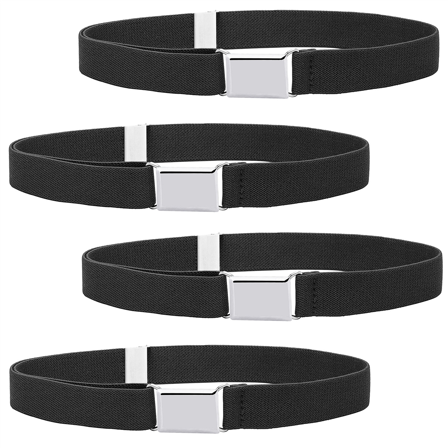 Buyless Fashion Kids Boys Toddler Adjustable Elastic Stretch Belt Buckle 4 Pack
