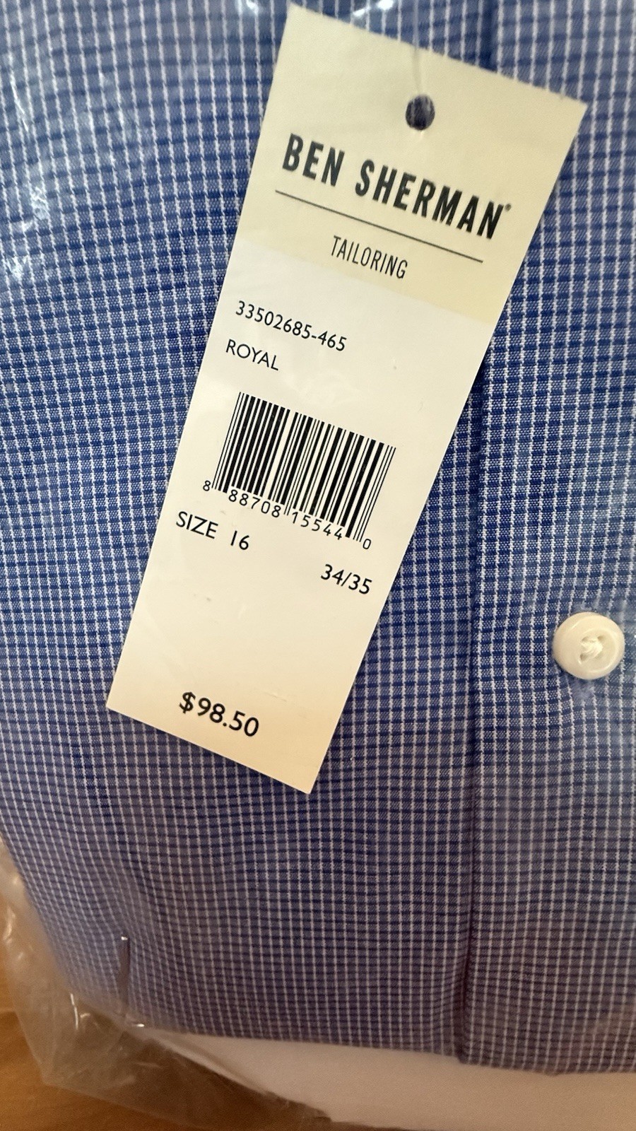 Ben Sherman Slim Fit Men’s Shirt Sz16, 34/35. Brand New In Package!