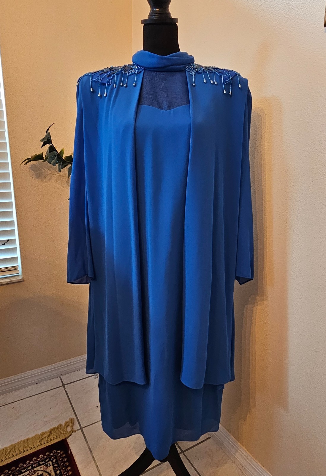 Special Occasion Women Azure Blue Dress Size 18 by Ursula of Switzerland