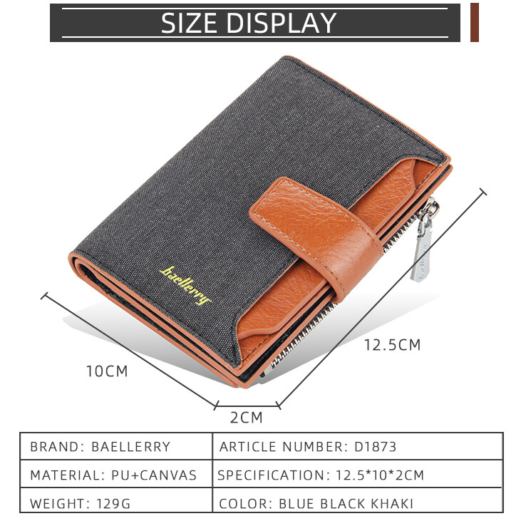 Mens Trifold Leather Wallet W/ Hasp Multi Card Holder ID Window Safe Wallet Gift