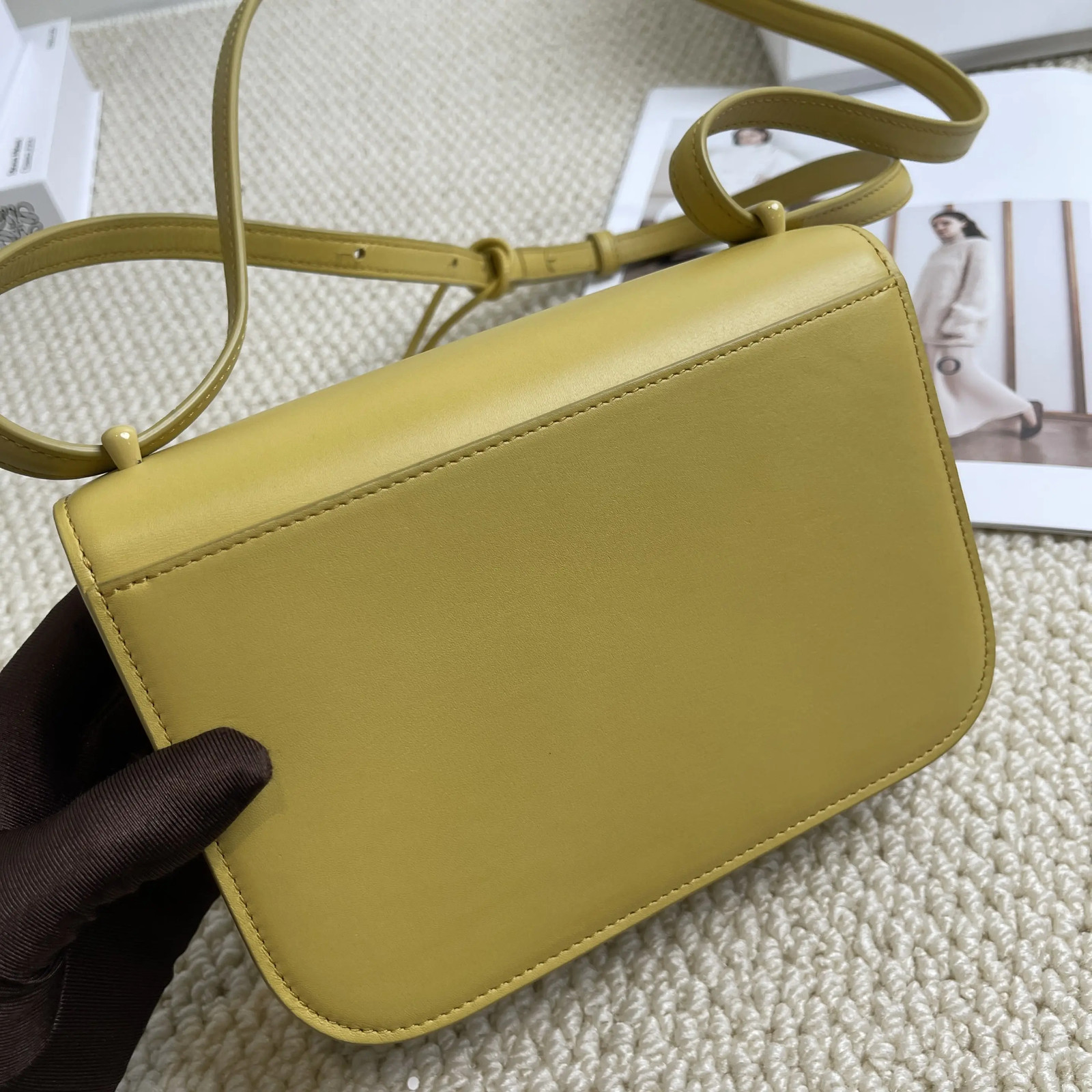 Loewe Goya Leather Yellow Glaze Small Shoulder Bag