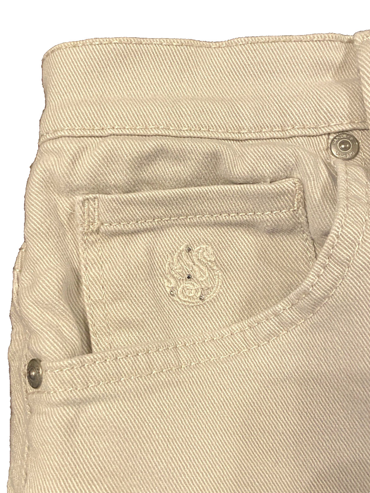 Gloria Vanderbuilt Amanda Capri Pant Size 10 Designer Ivory Color 5 Pocket