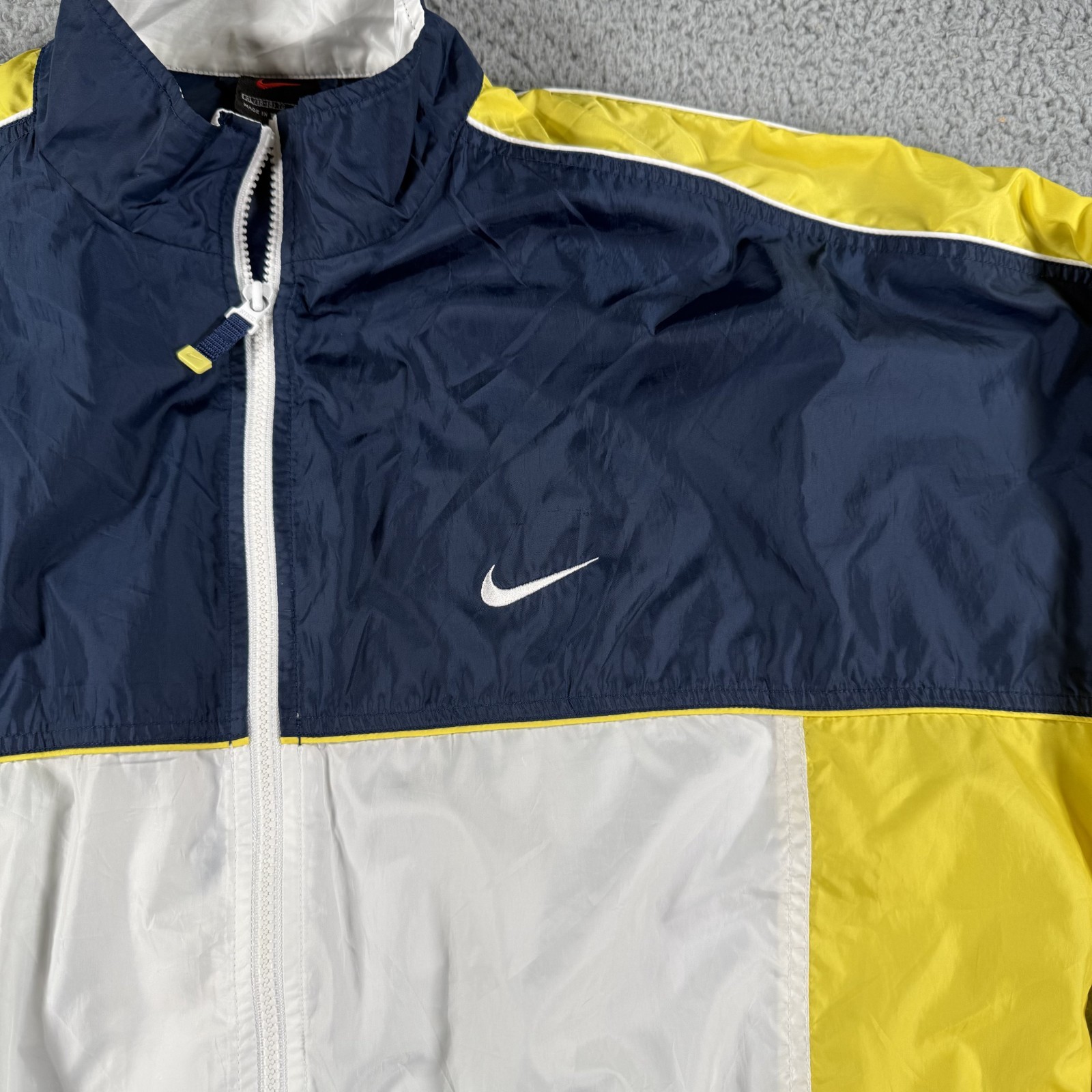 Vintage Nike Windbreaker Jacket Mens XL Colorblock Swoosh Logo Full Zip 90s