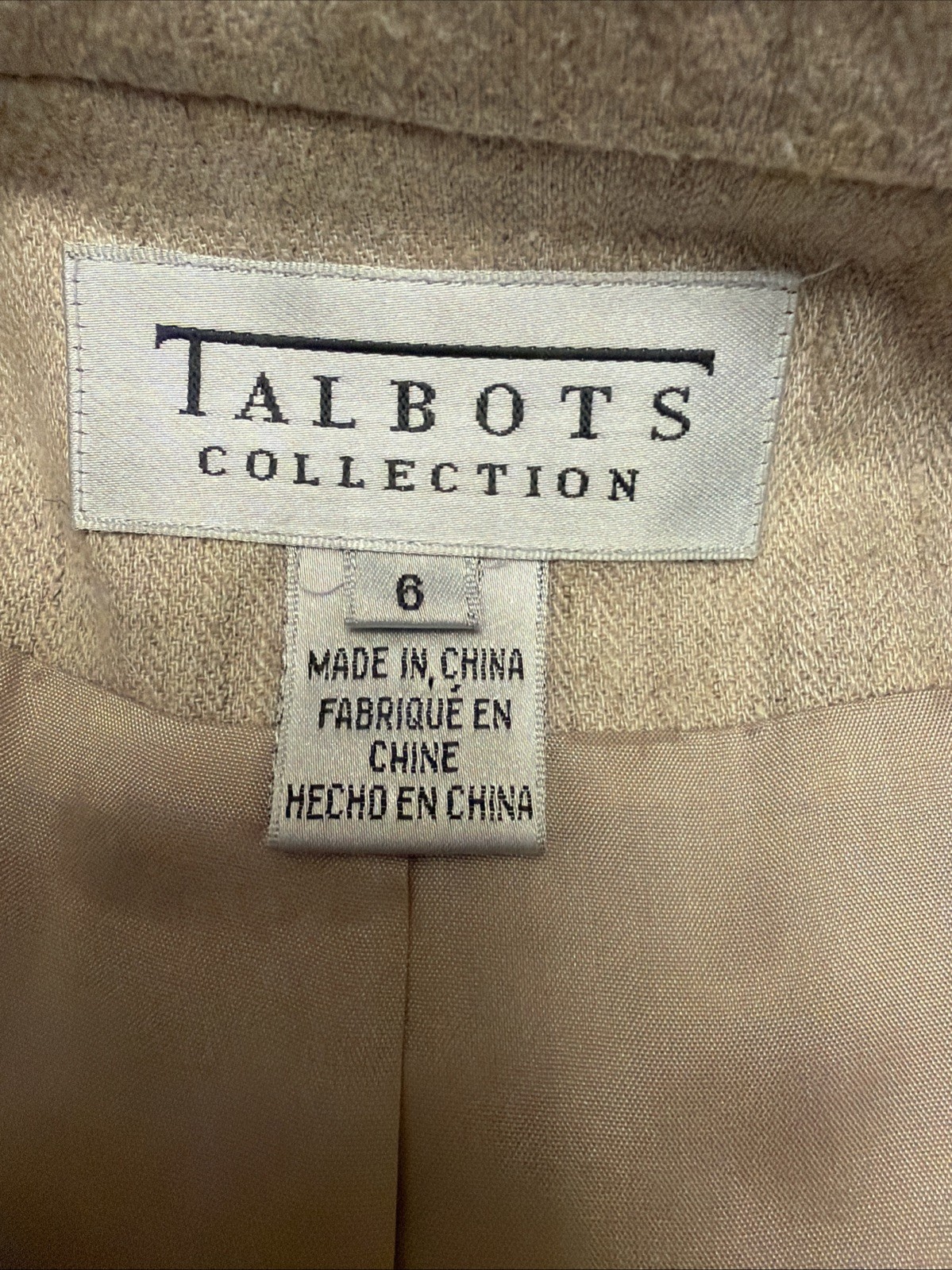 NWT Talbots Collection Beige Linen Blend Safari Style Jacket Size 6 MSRP $ 208